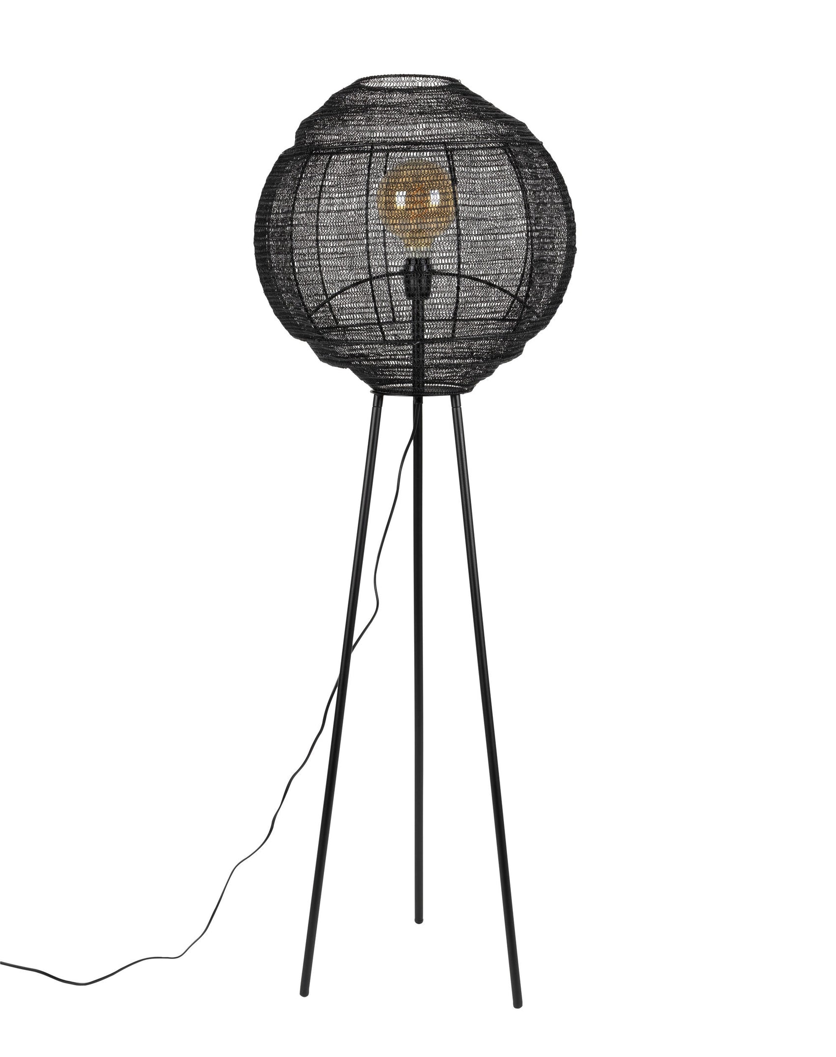 Dutchbone Meezan Black Metal Weave Floor Lamp