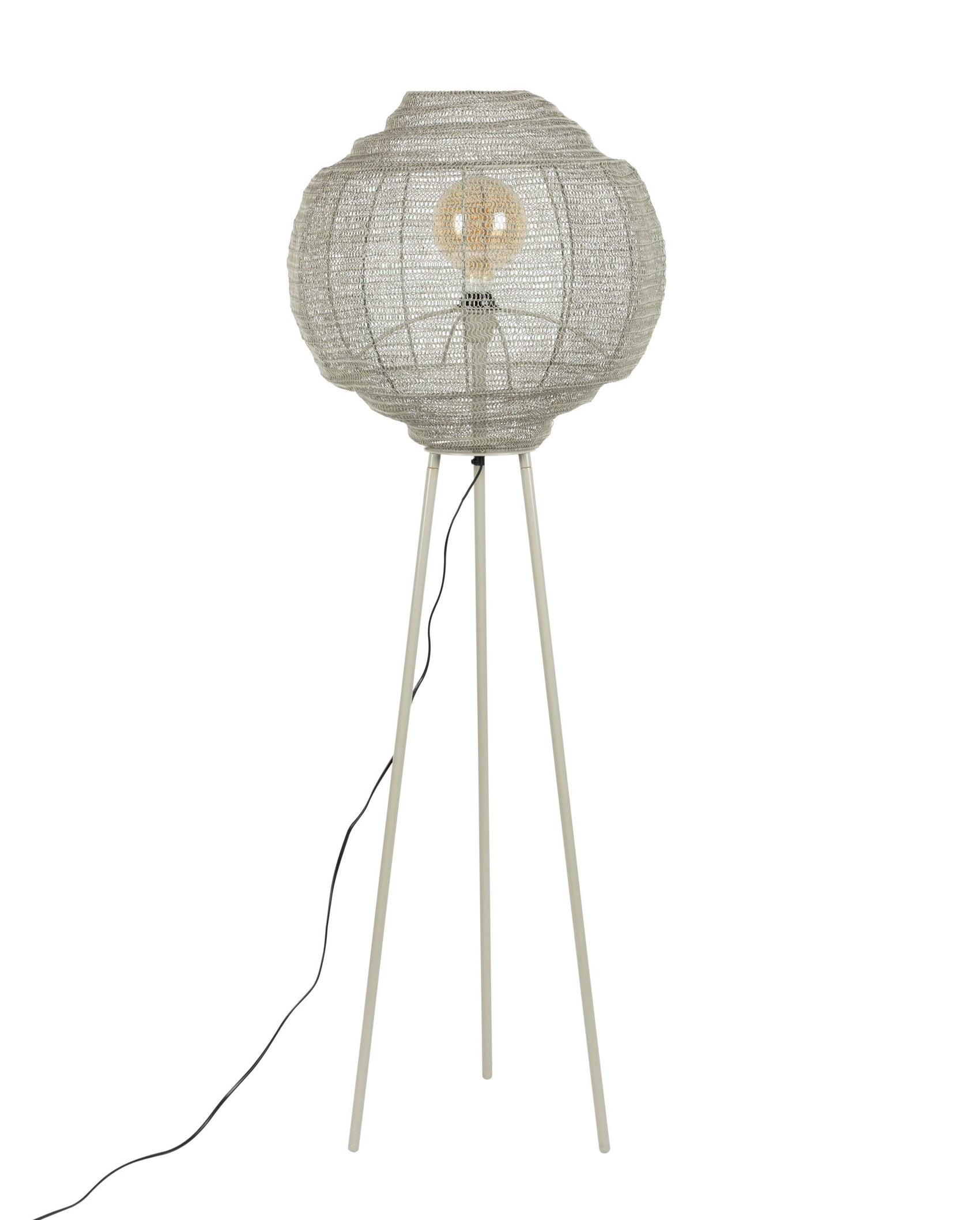 Dutchbone Meezan Sand Grey Metal Weave Floor Lamp