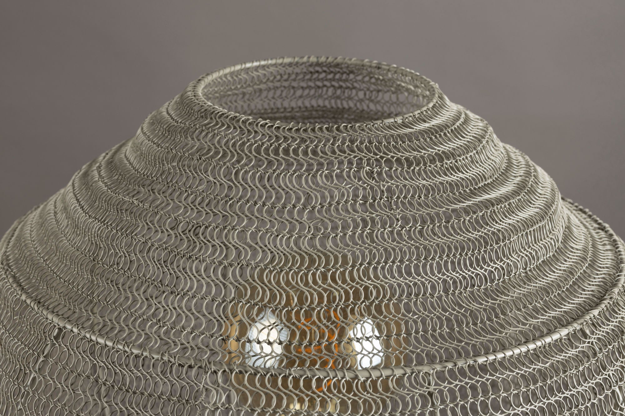 Dutchbone Meezan Sand Grey Metal Weave Floor Lamp