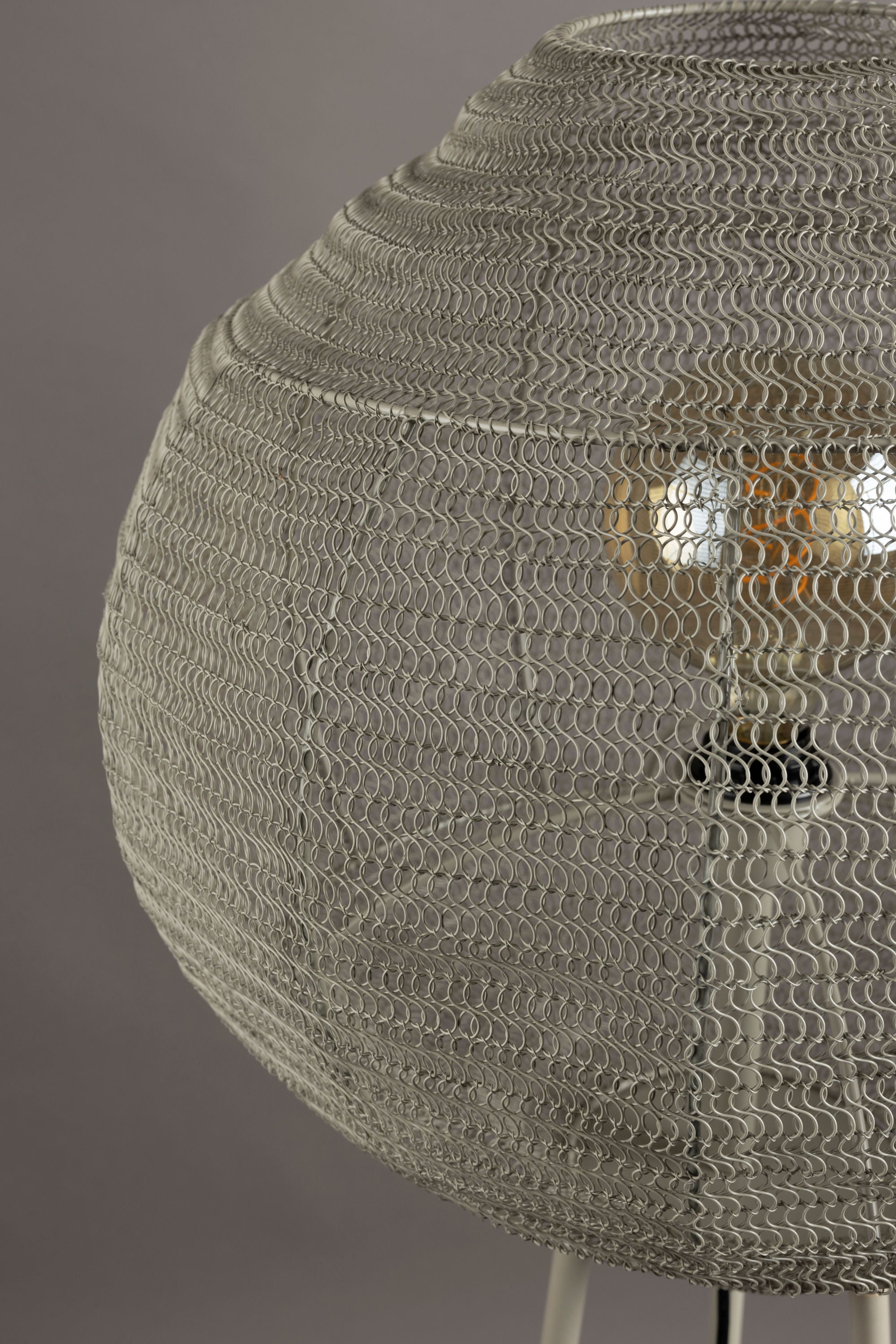 Dutchbone Meezan Sand Grey Metal Weave Floor Lamp