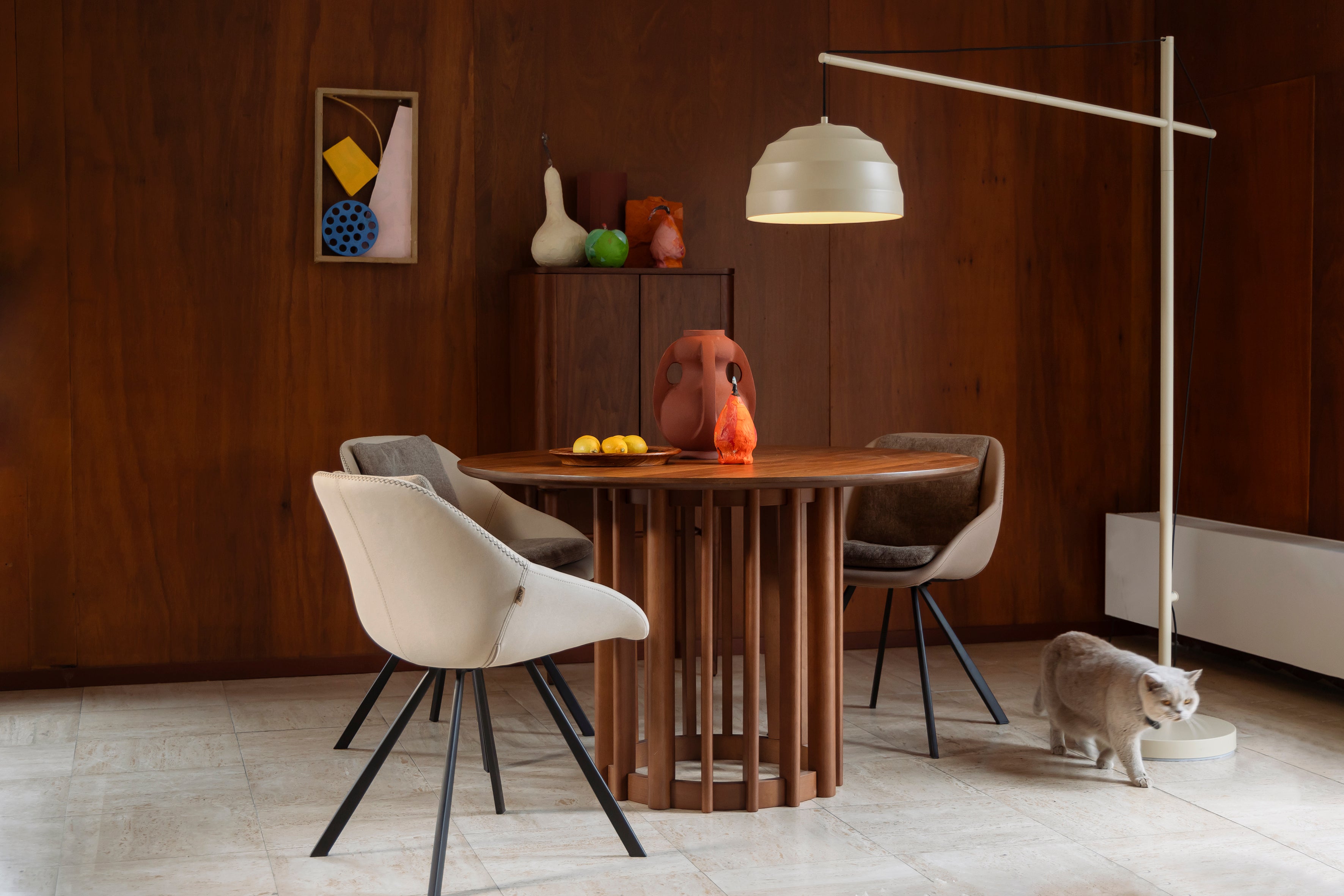 Dutchbone Liwa Arc Cream Floor Lamp