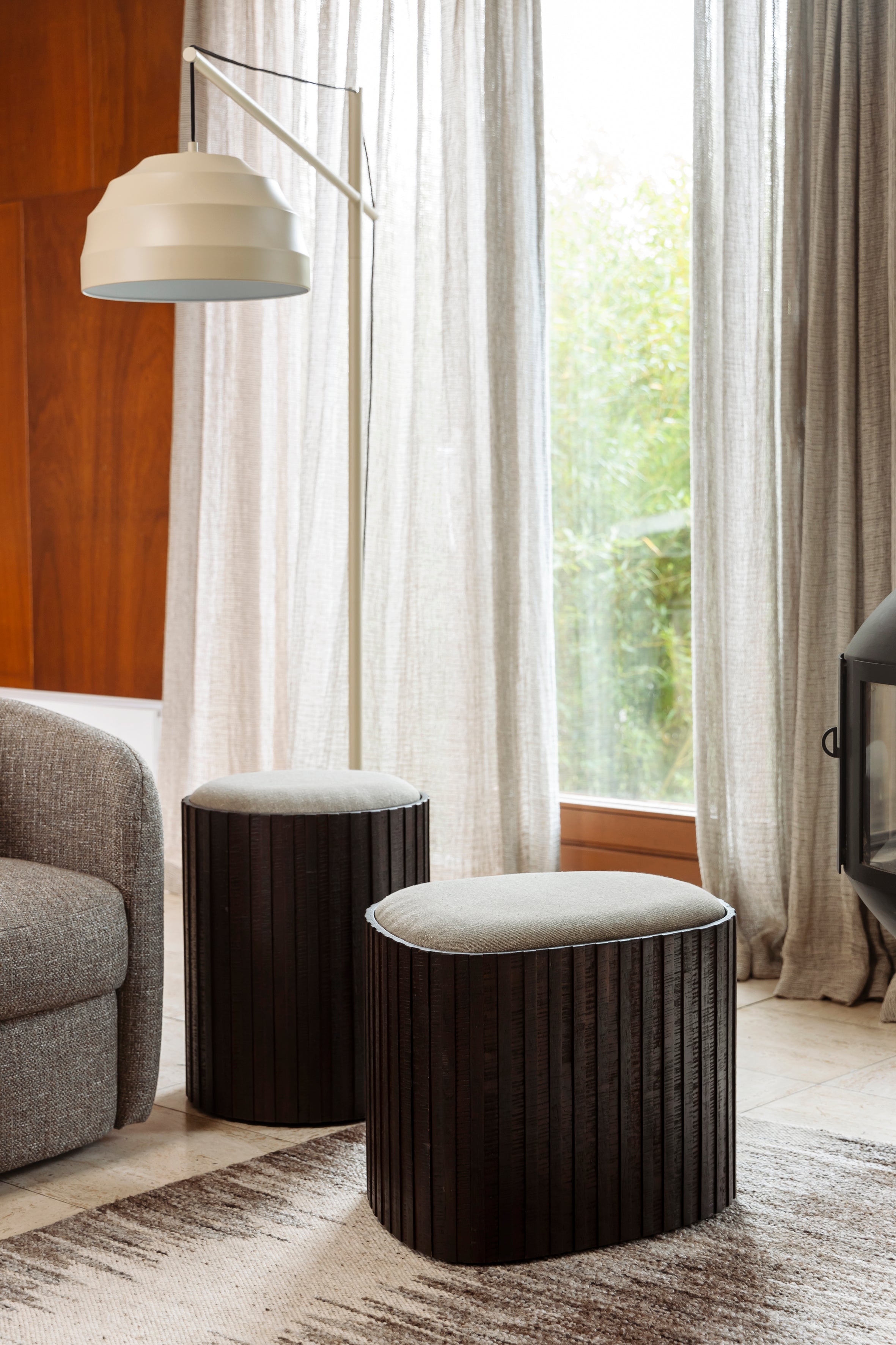 Dutchbone Liwa Arc Cream Floor Lamp