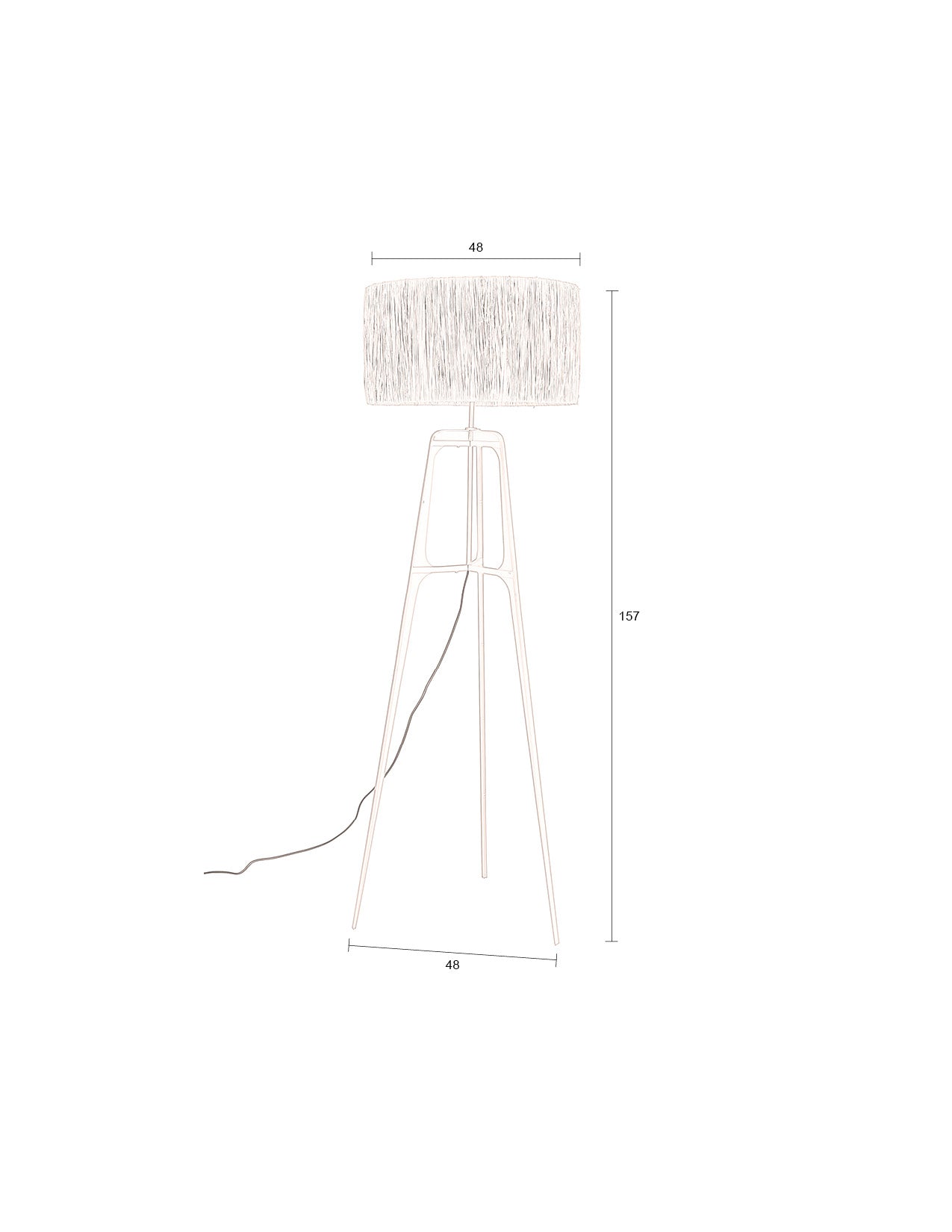 Dutchbone Afra Plum Purple Tripod Floor Lamp