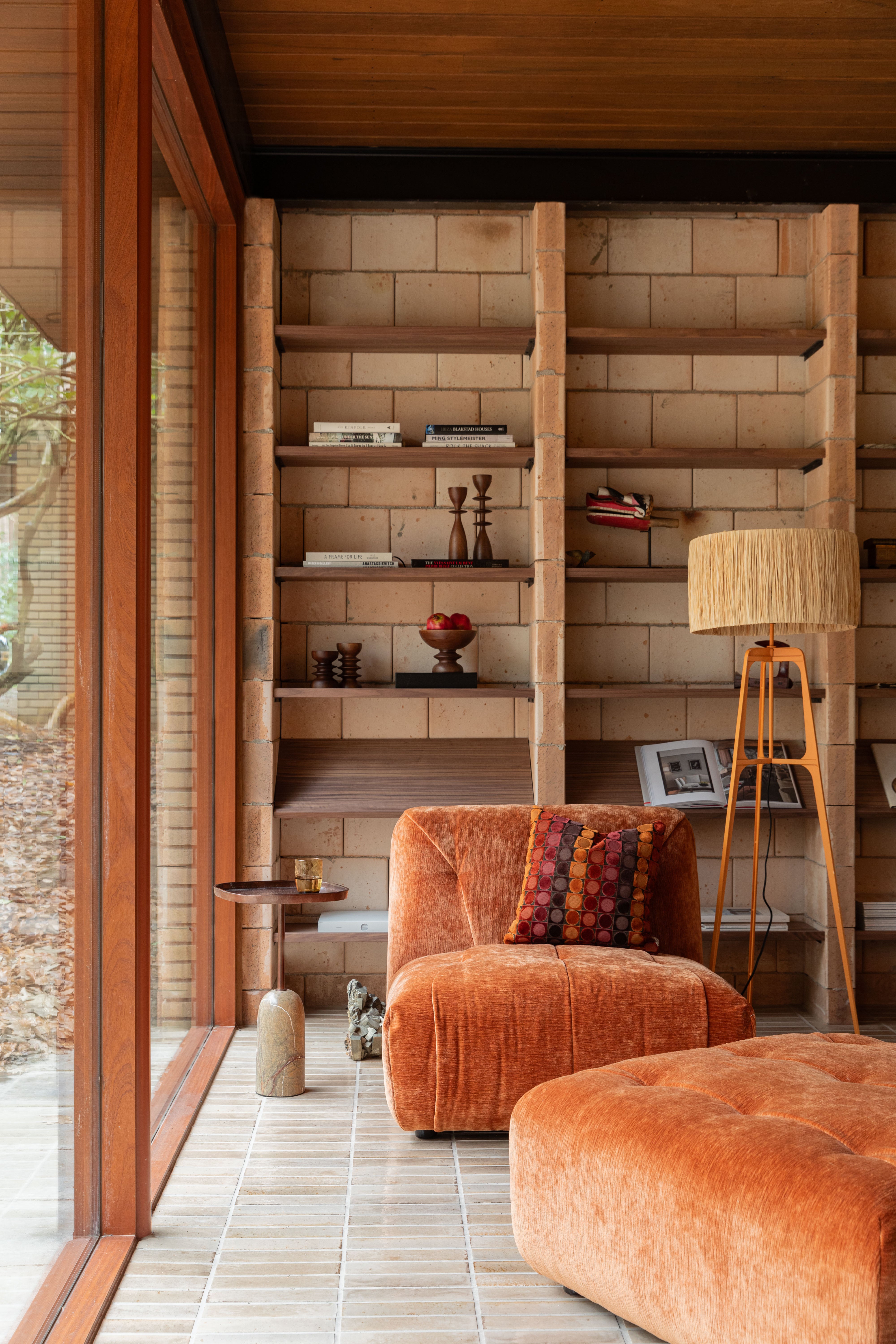 Dutchbone Afra Orange Tripod Floor Lamp