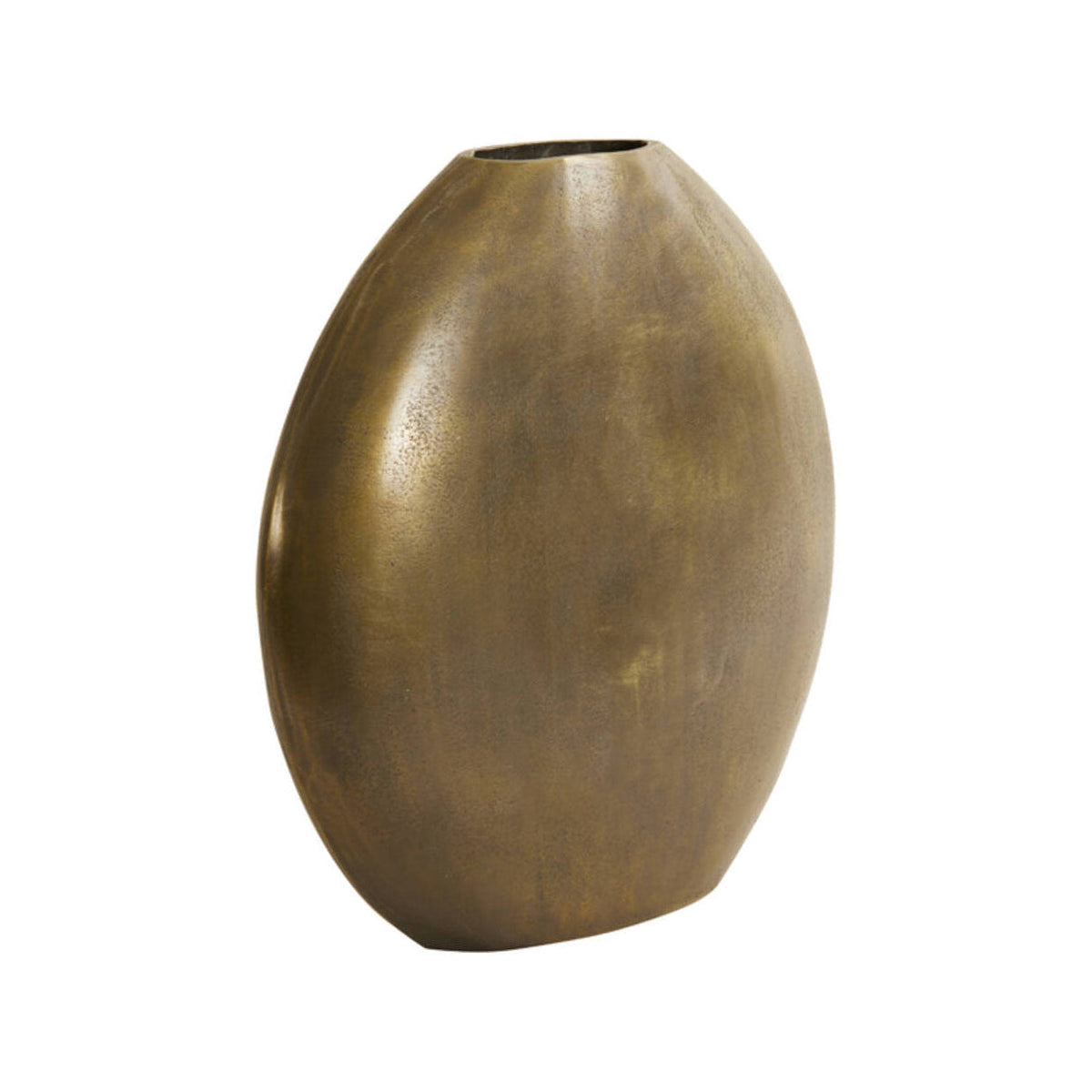 Positano Oval Flat Antique Bronze Metal Vase 42cm