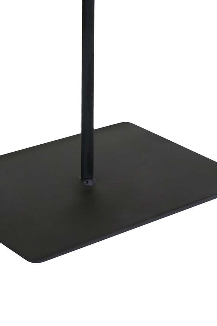 Amo Travertine Disc Sculpture with Black Metal Base