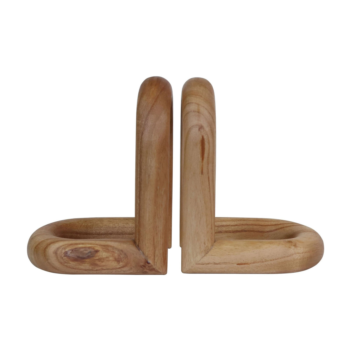 Set of 2 Woodland Natural Oak Wood Bookends
