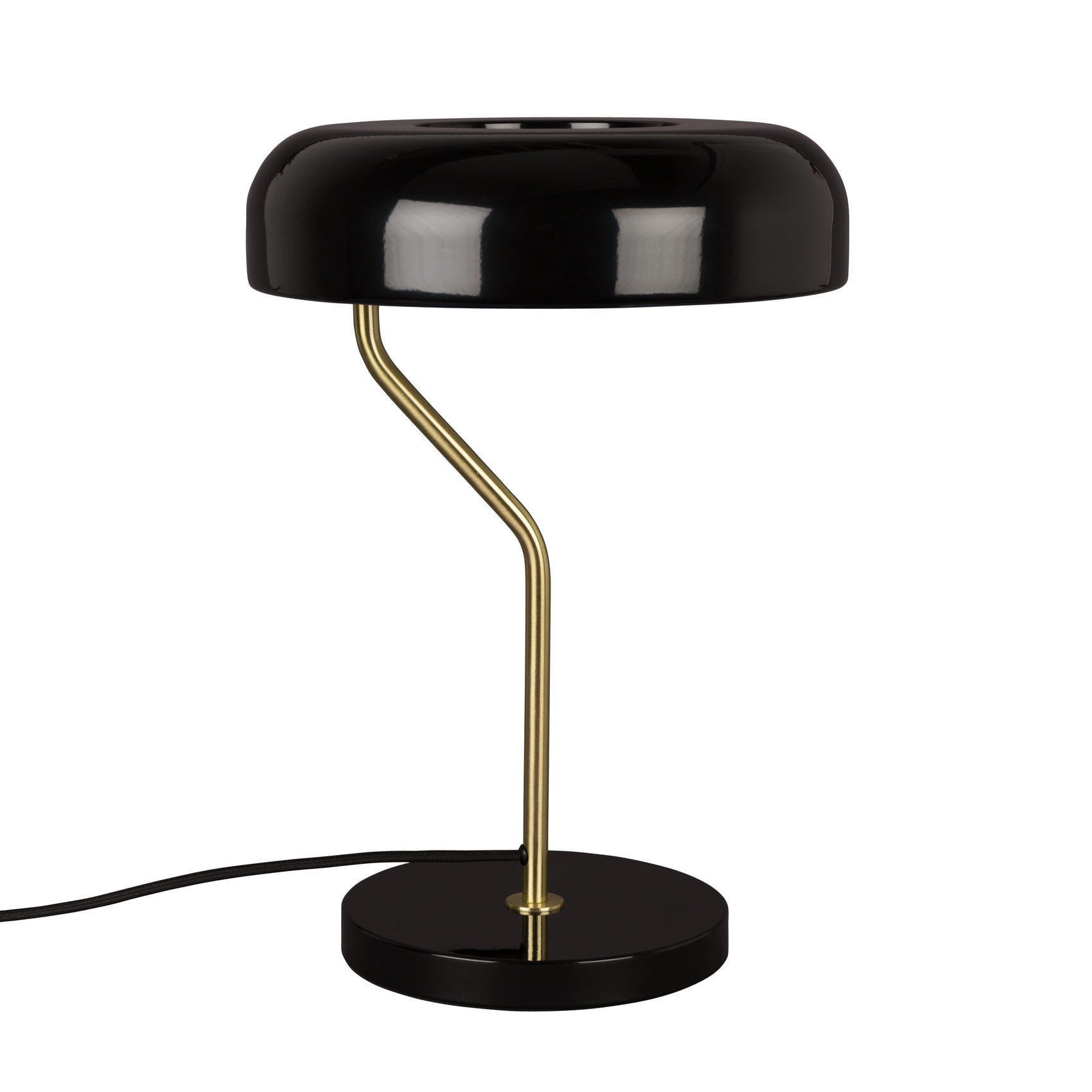 Dutchbone Eclipse Gloss Black & Gold Open Top Table Lamp