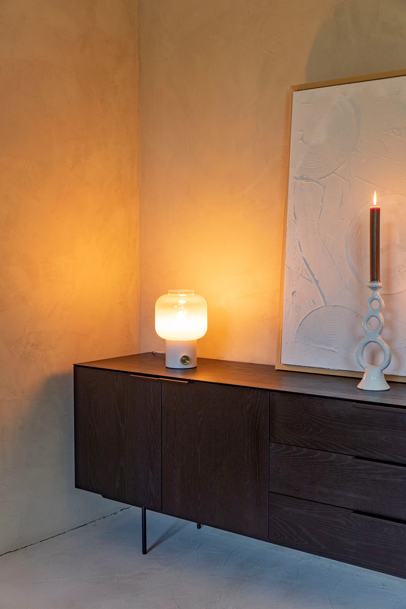 Zuiver Moody White Glass Table Lamp