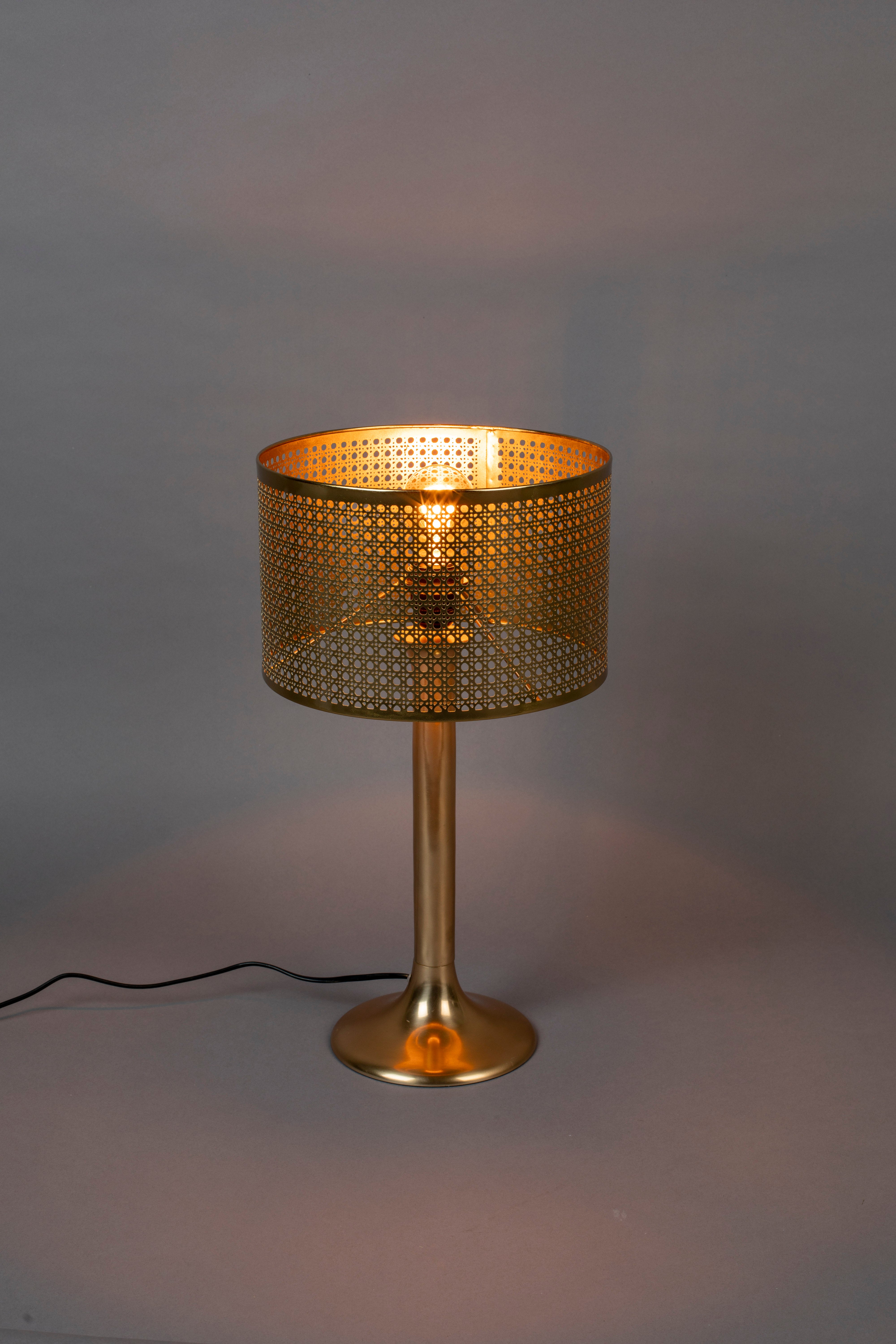 Dutchbone Barun Gold Mesh Design Table Lamp