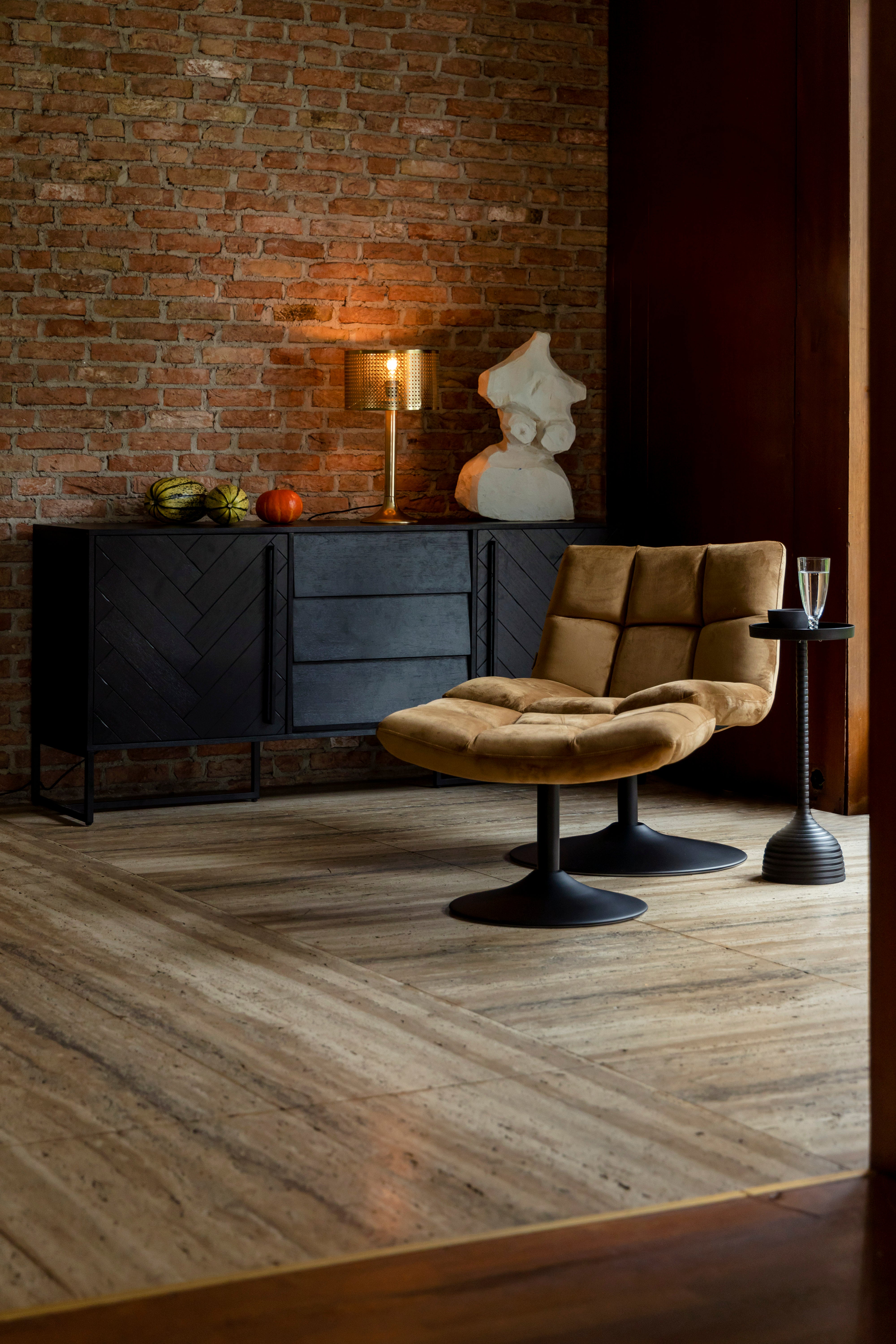 Dutchbone Barun Gold Mesh Design Table Lamp