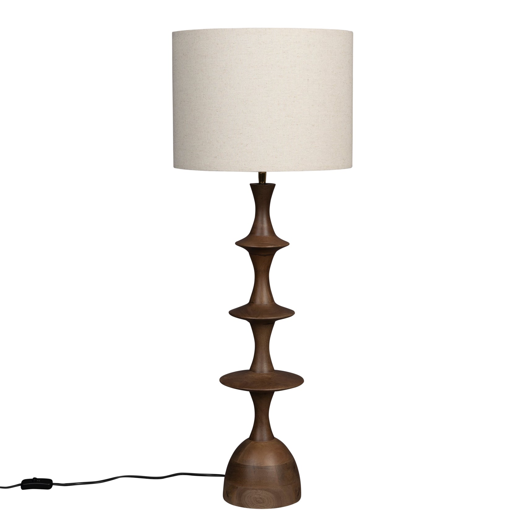 Dutchbone Cath Brown Mango Wood Tiered Table Lamp