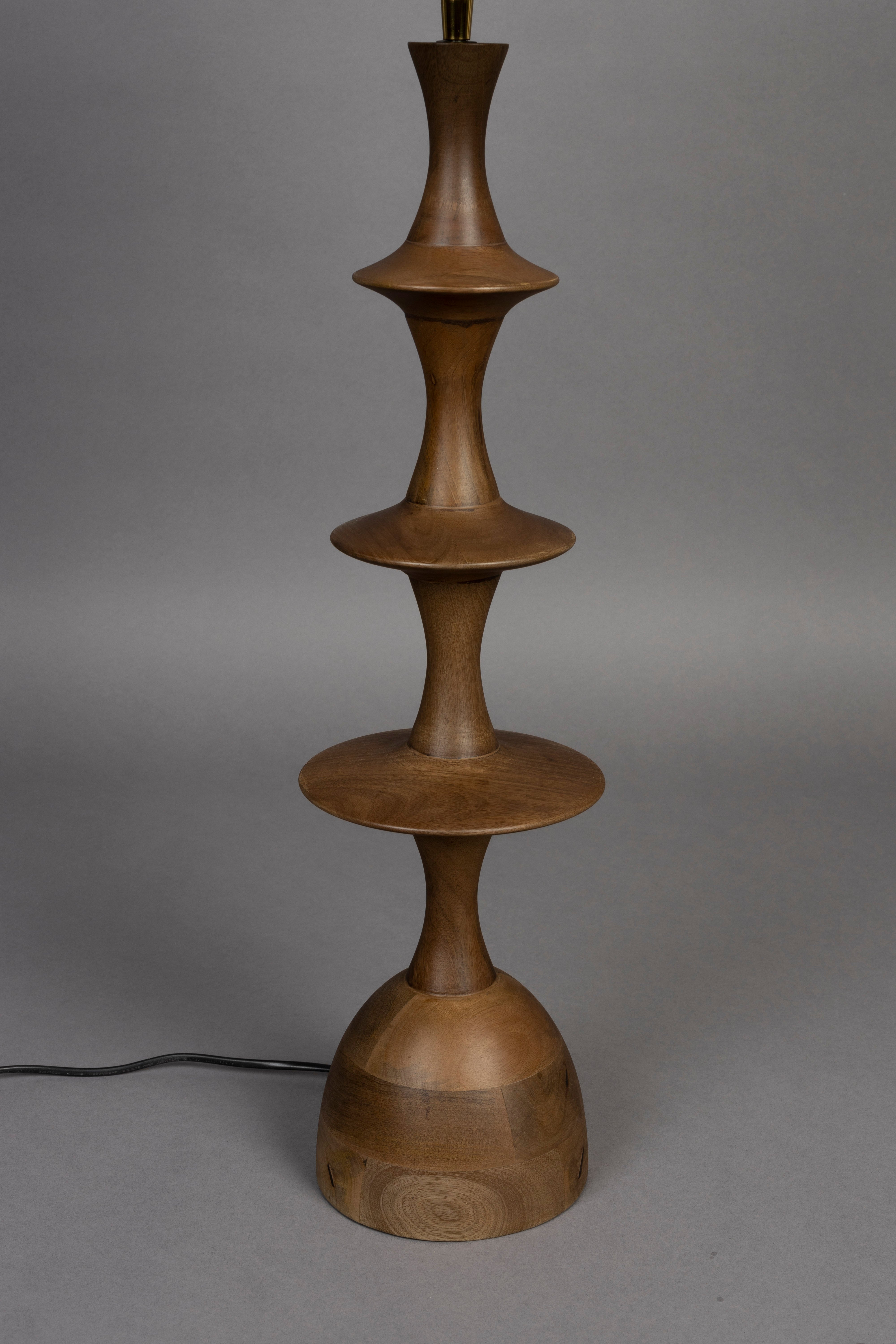 Dutchbone Cath Brown Mango Wood Tiered Table Lamp
