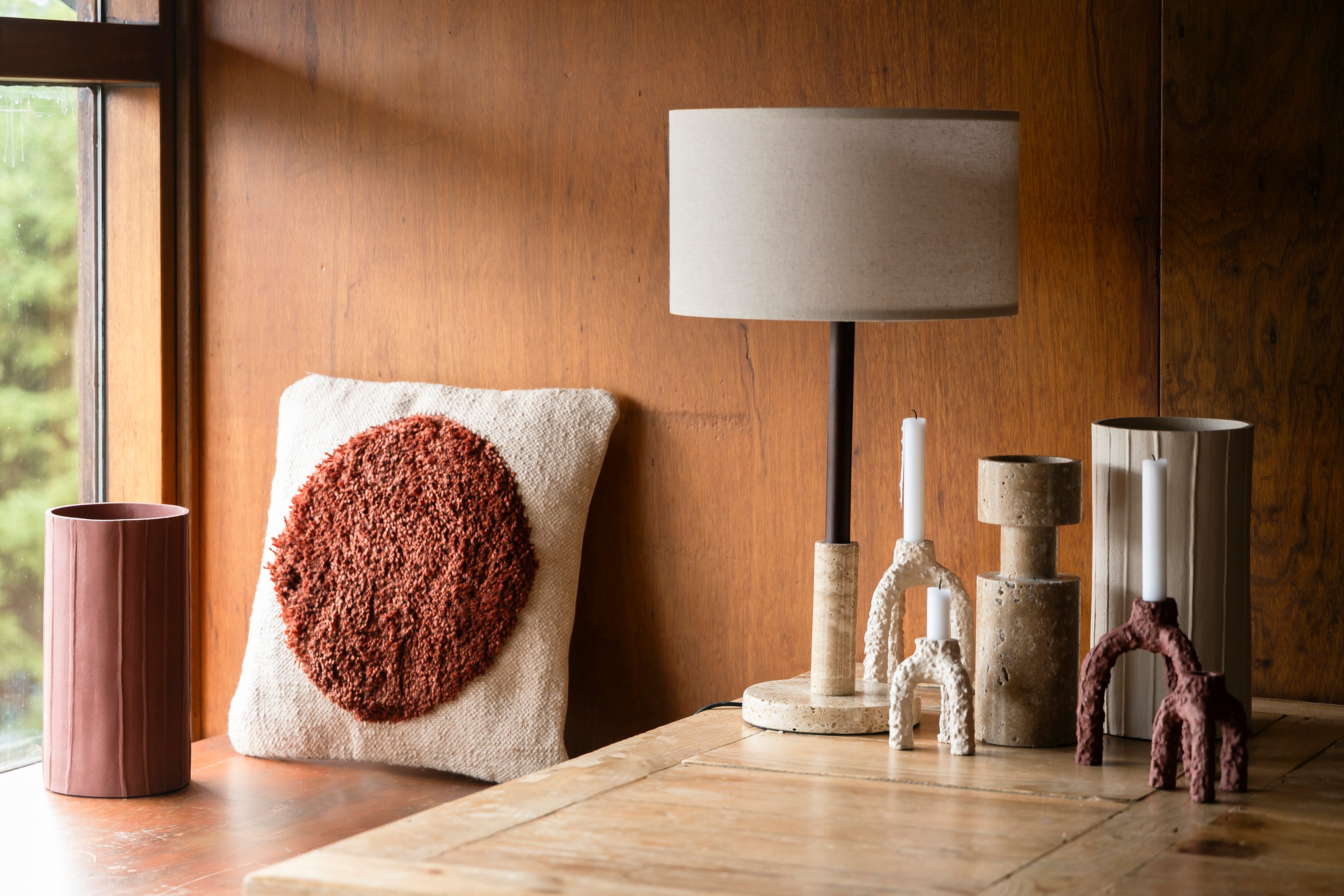 Dutchbone Yesckson Travertine Marble Table Lamp