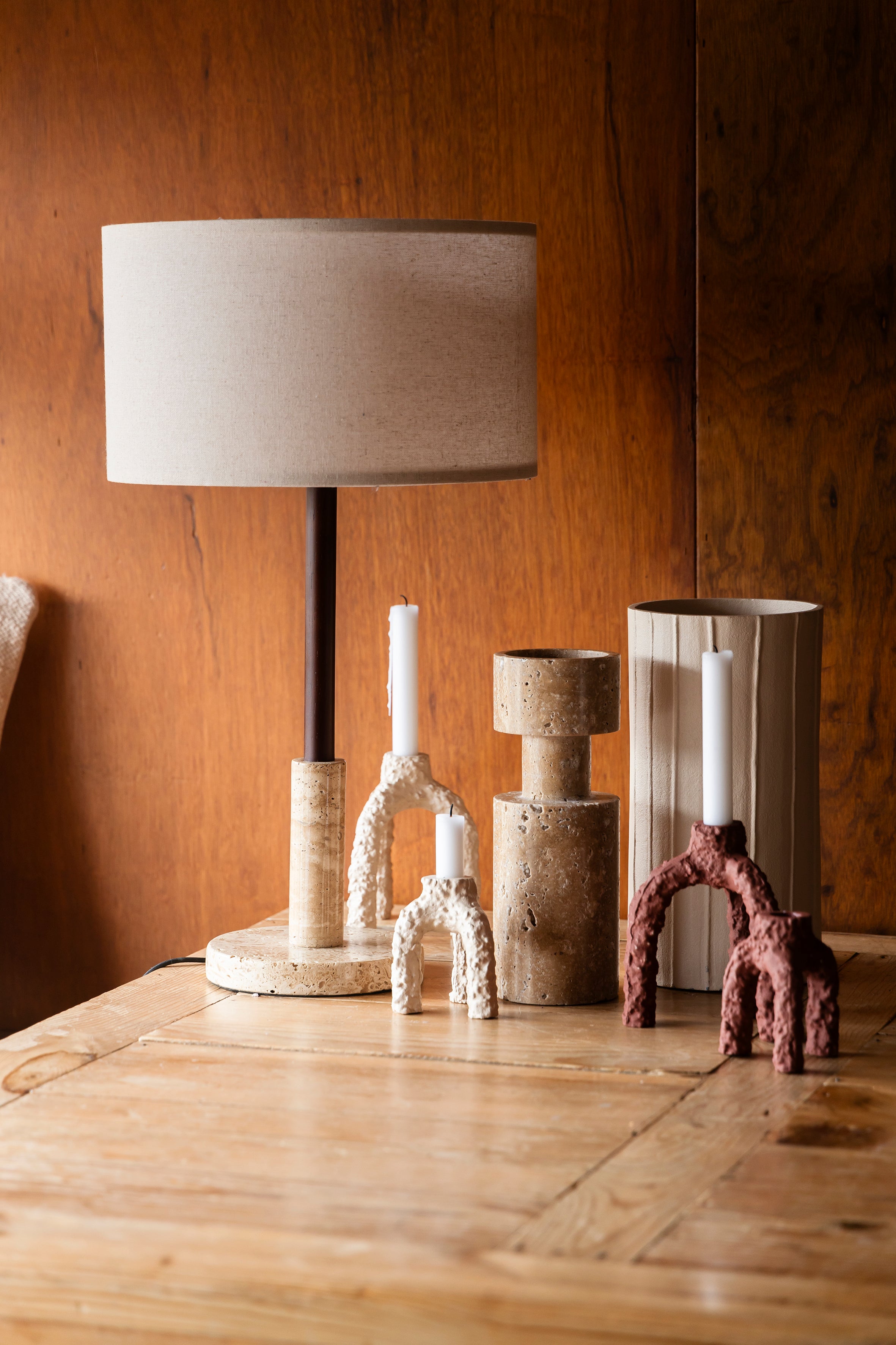 Dutchbone Yesckson Travertine Marble Table Lamp