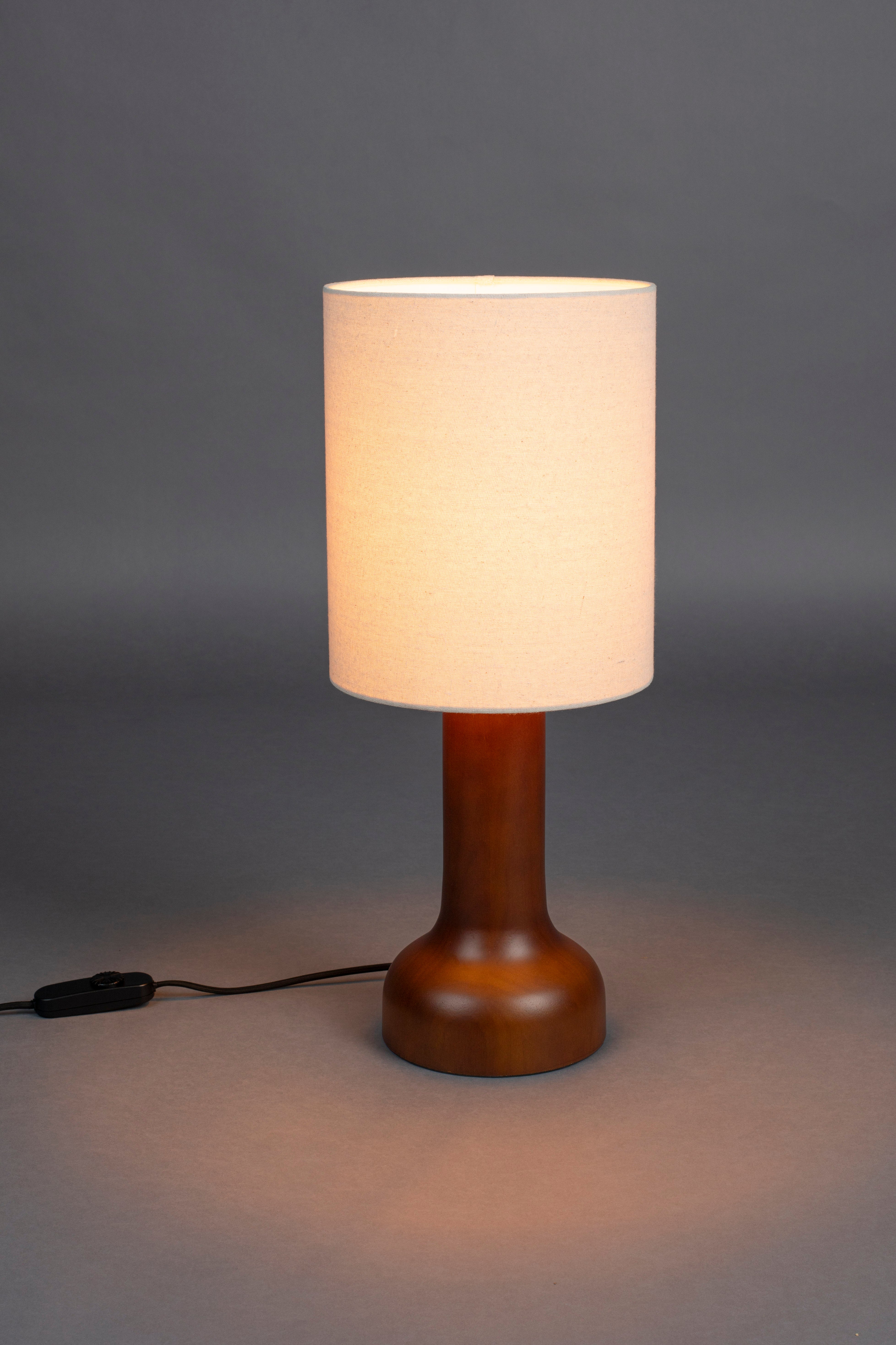 Dutchbone Jones Soft Organic Brown Wood Table Lamp