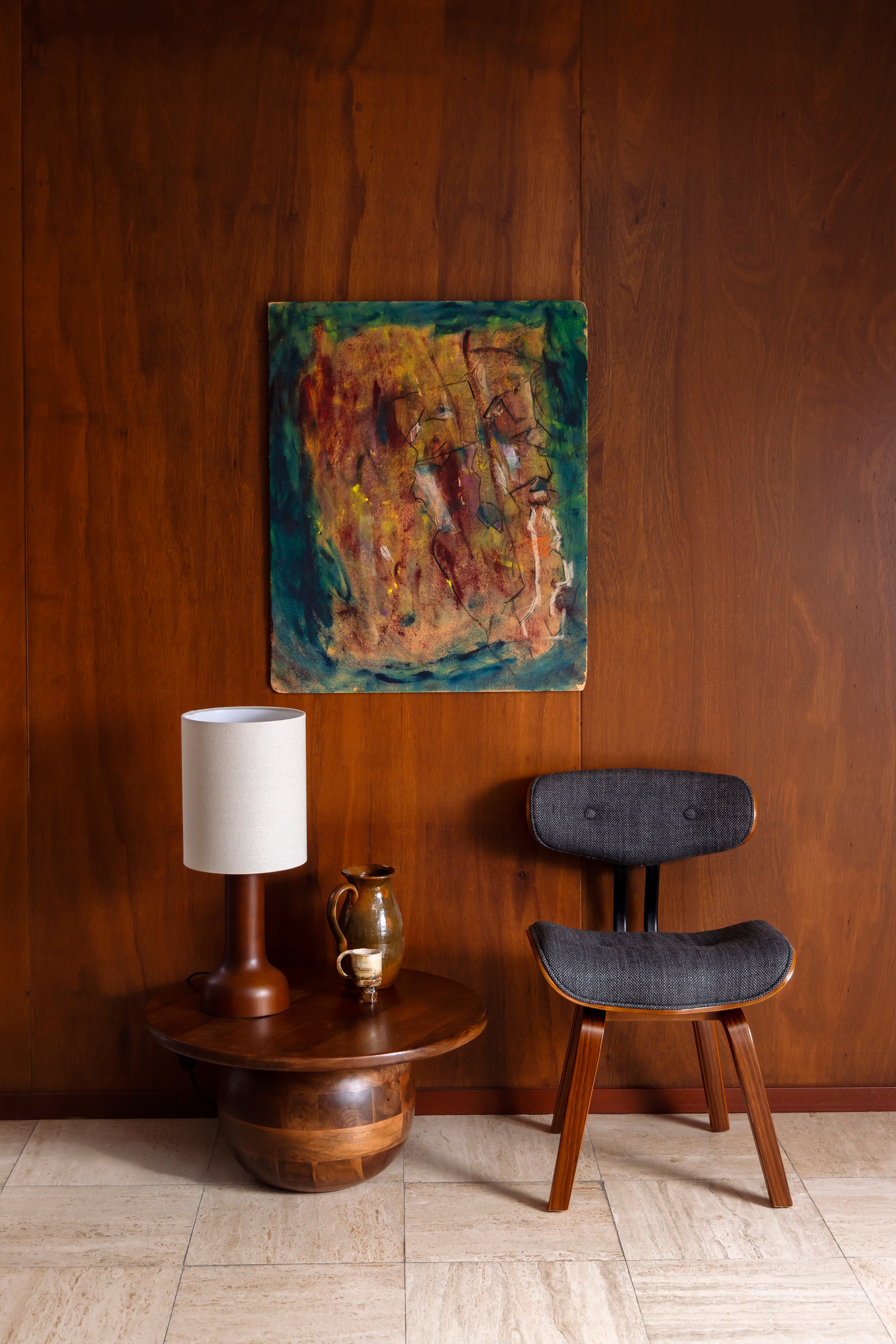 Dutchbone Jones Soft Organic Brown Wood Table Lamp