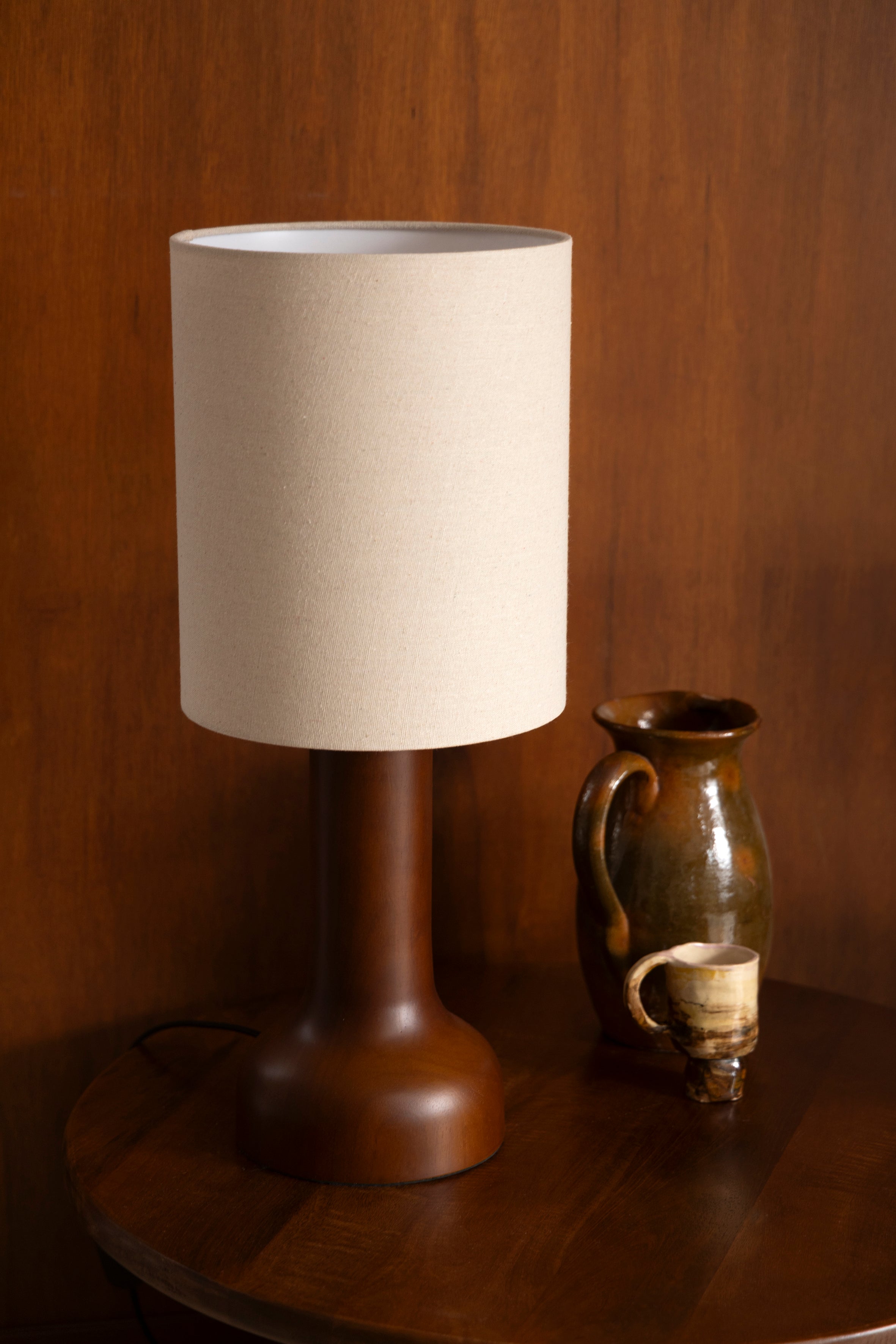 Dutchbone Jones Soft Organic Brown Wood Table Lamp
