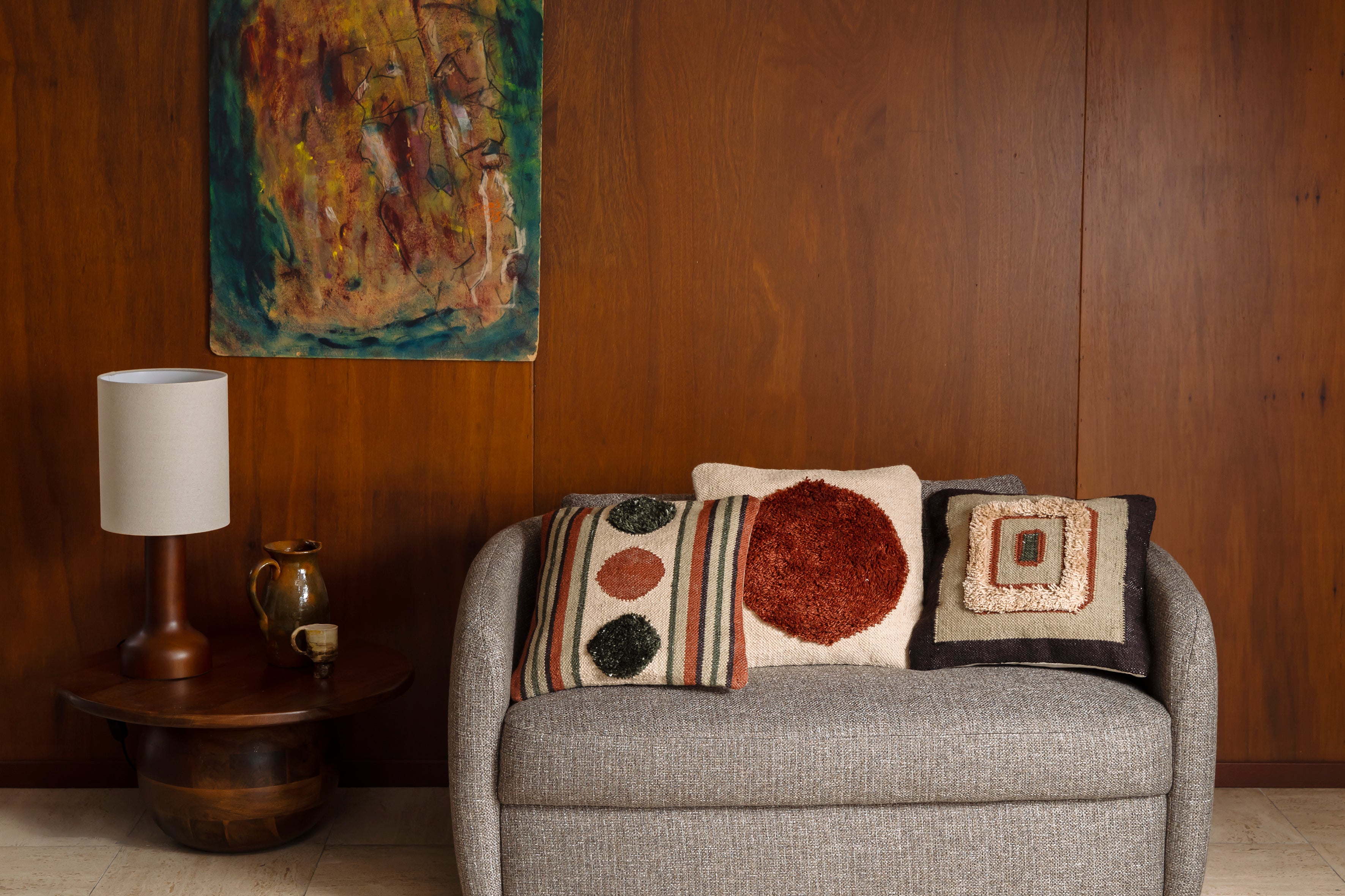 Dutchbone Jones Soft Organic Brown Wood Table Lamp