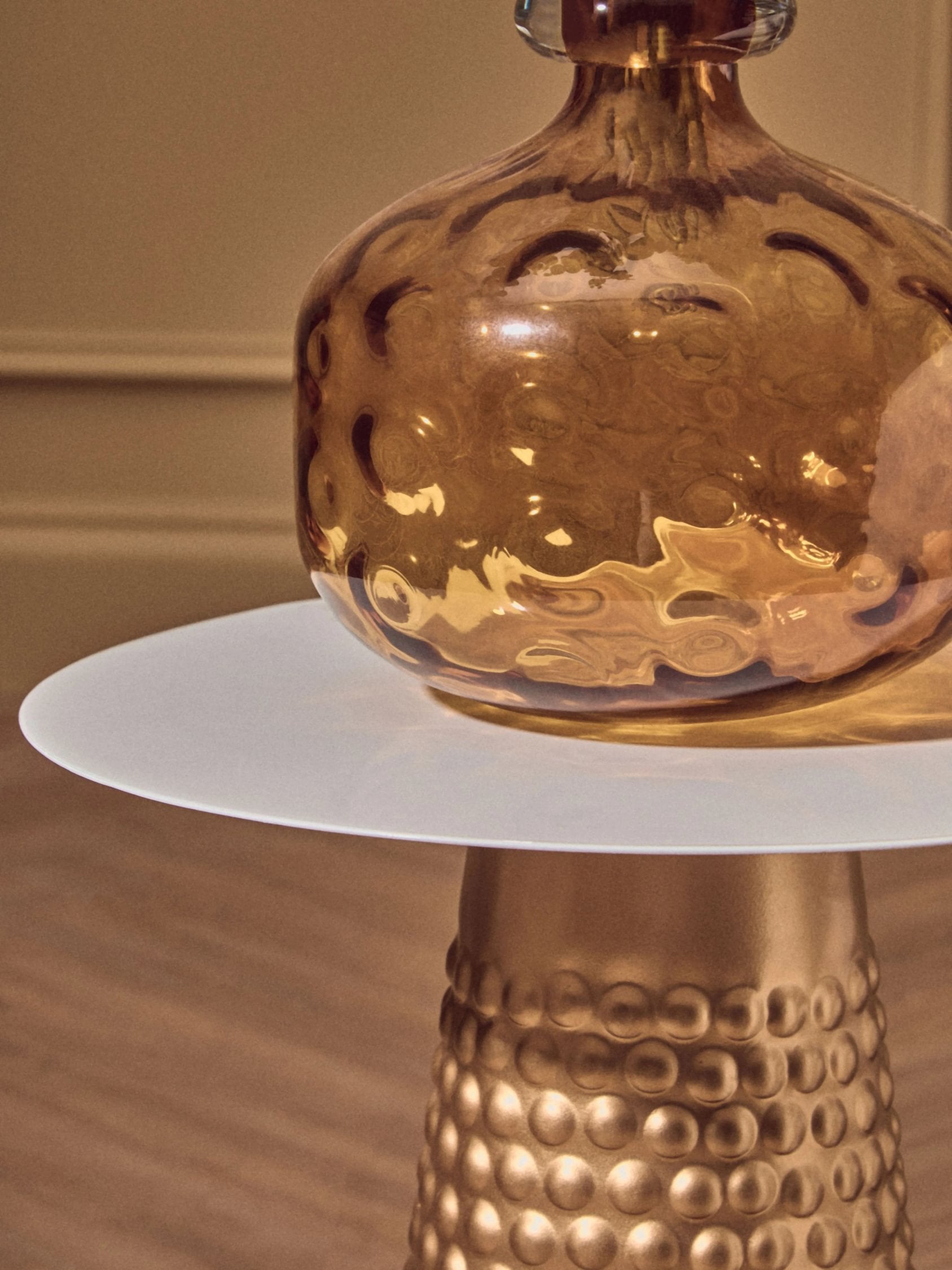 Amberley Amber Glass Bottle Vase