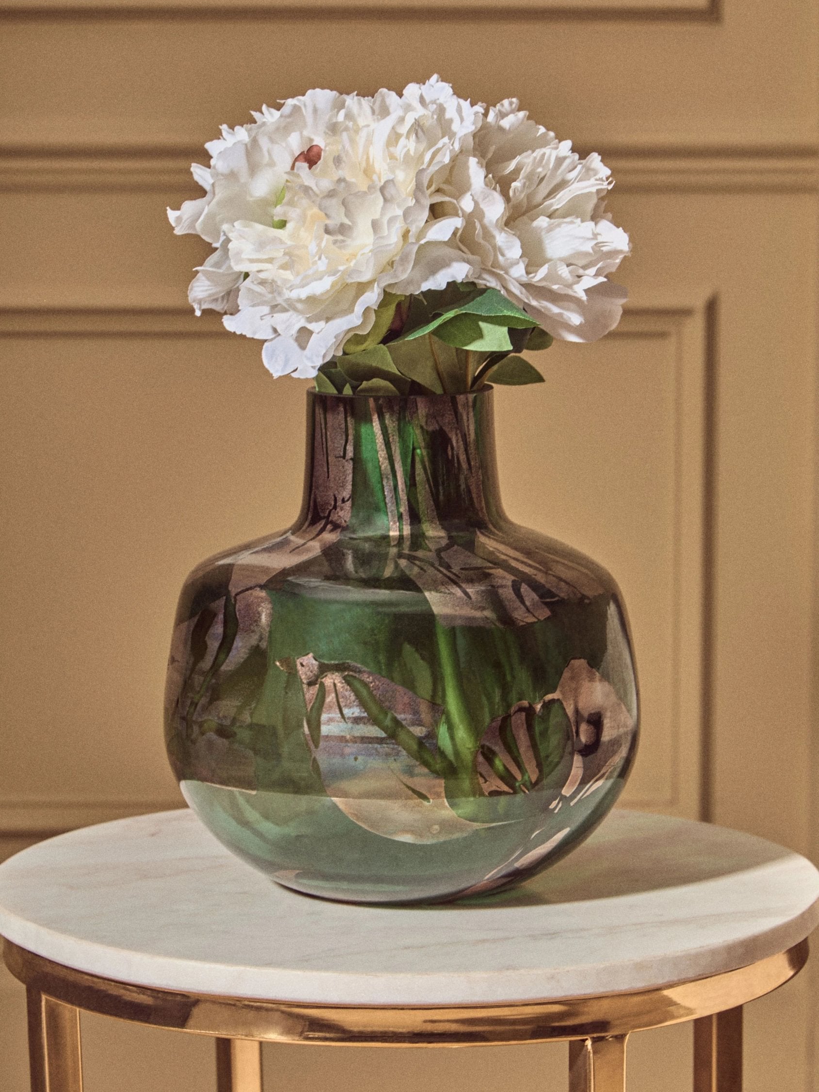 Alchemy Small Green & Gold Glass Vase