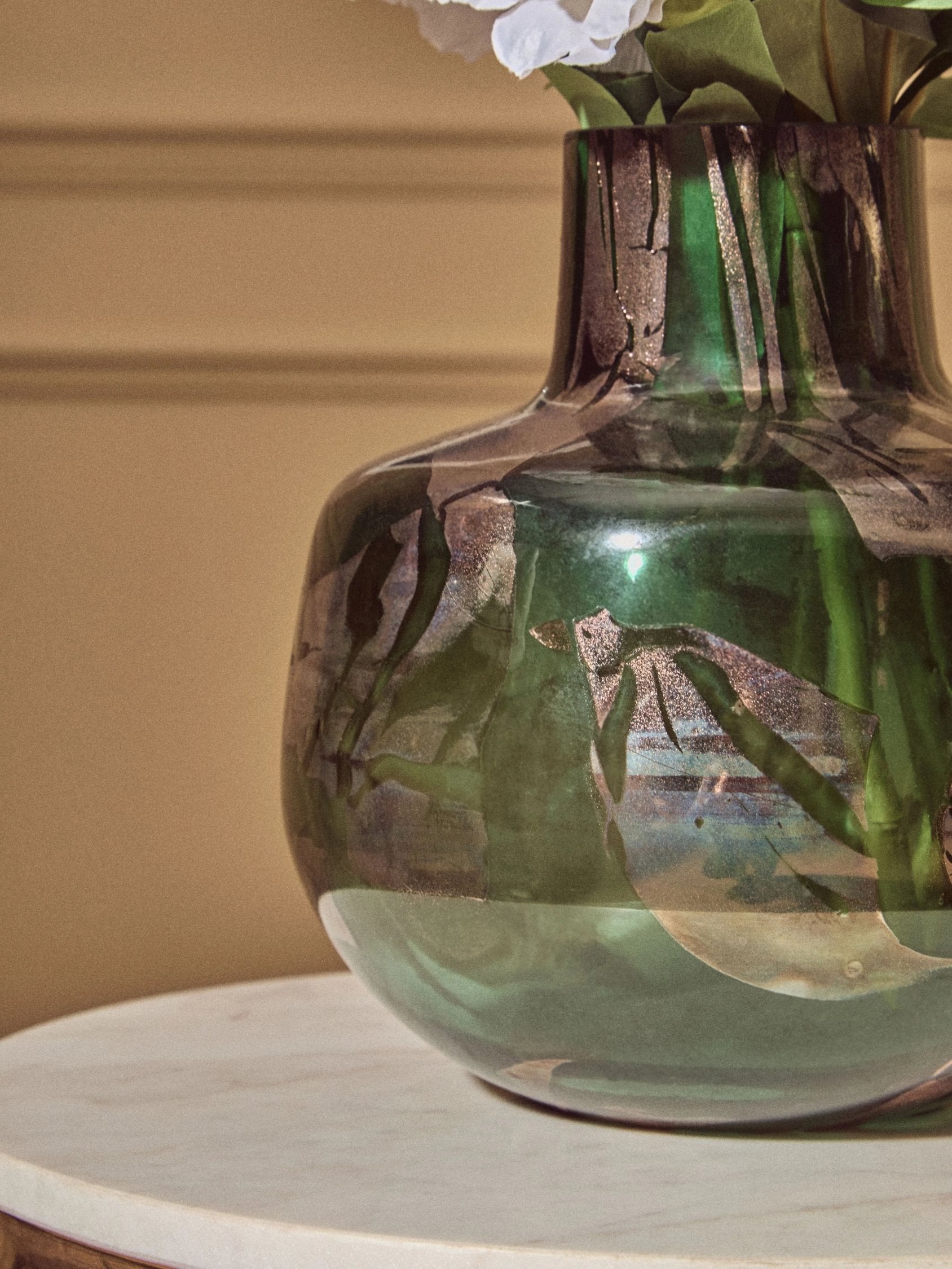 Alchemy Small Green & Gold Glass Vase
