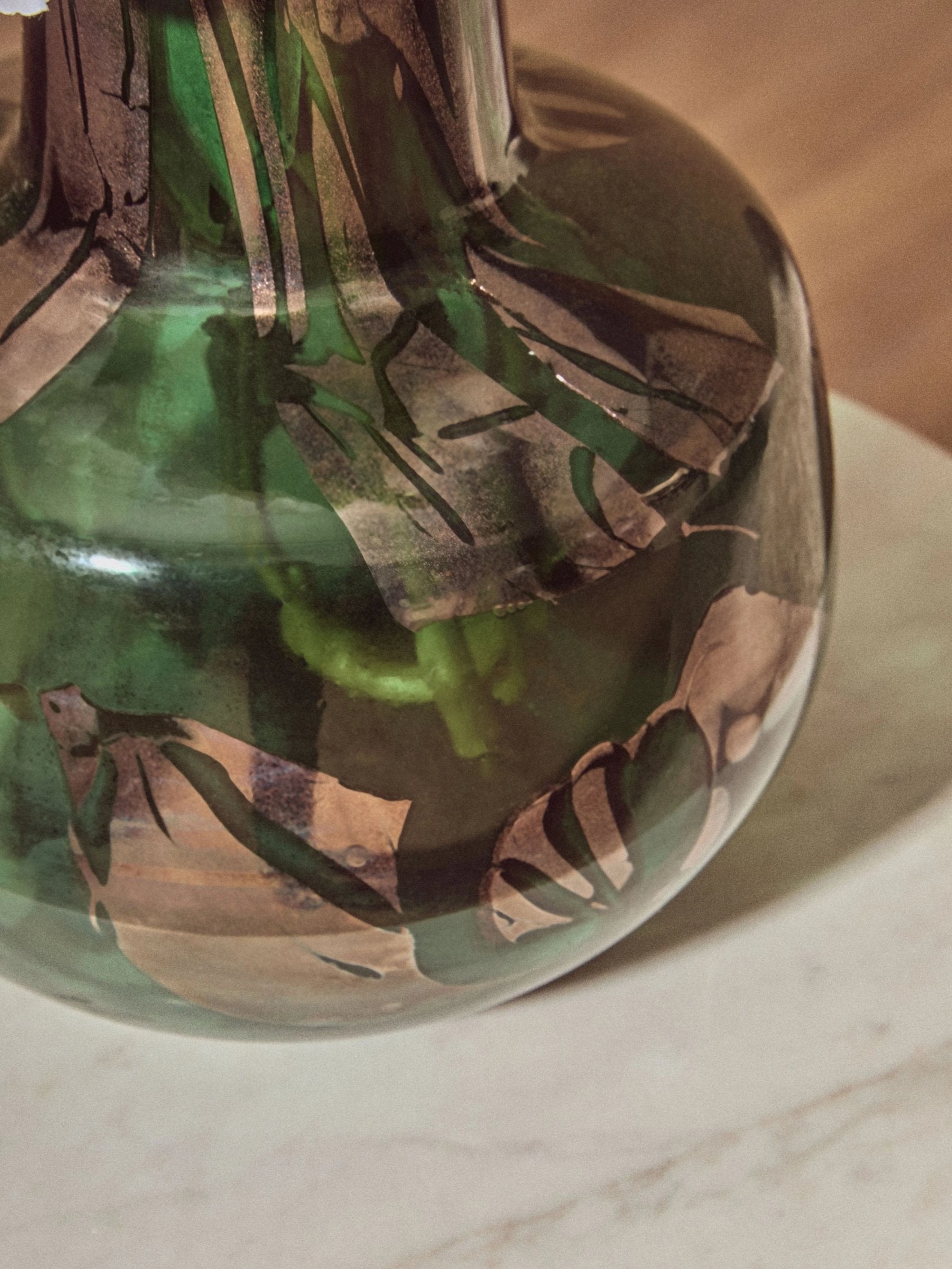 Alchemy Small Green & Gold Glass Vase