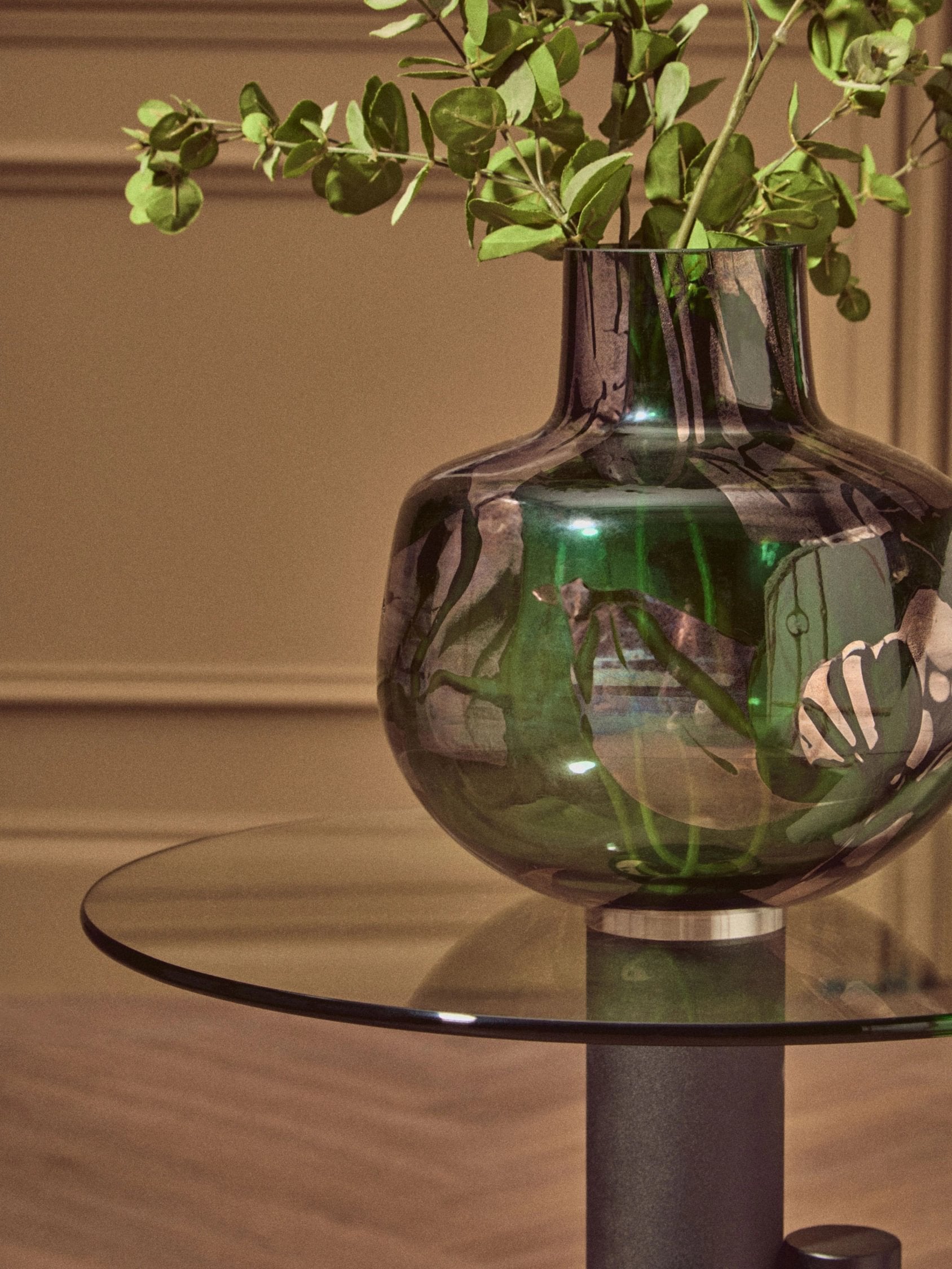Alchemy Small Green & Gold Glass Vase