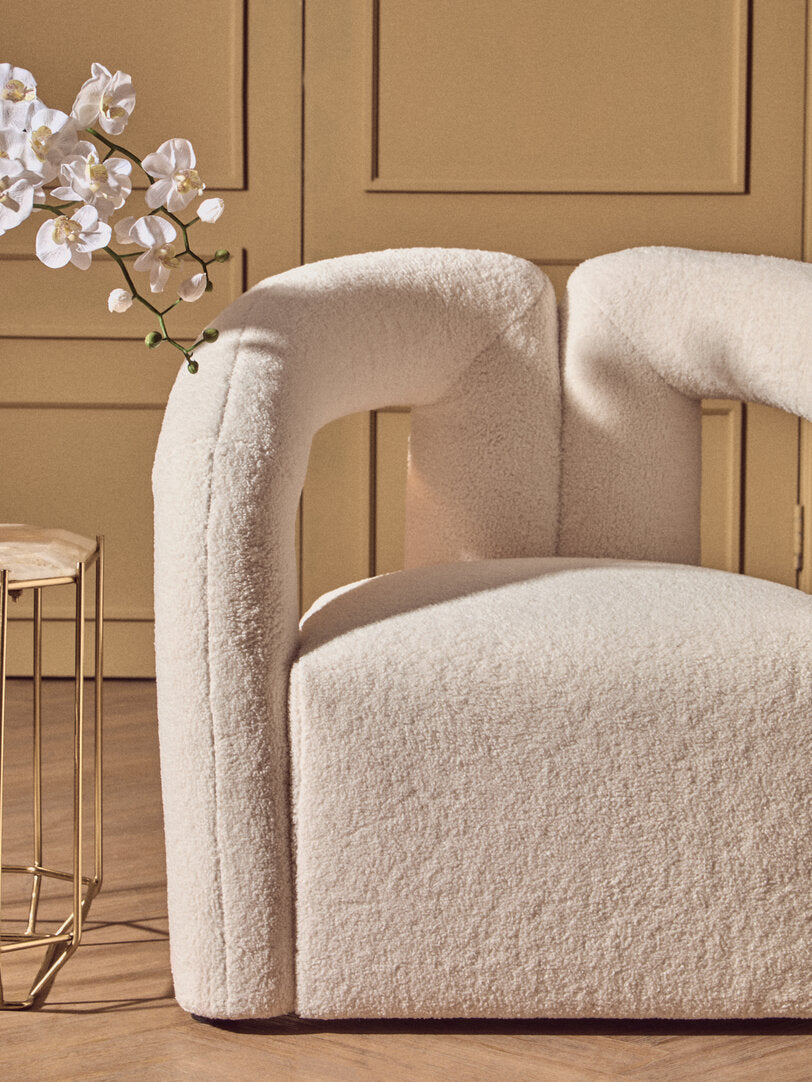 Miller Ivory Boucle Statement Chair