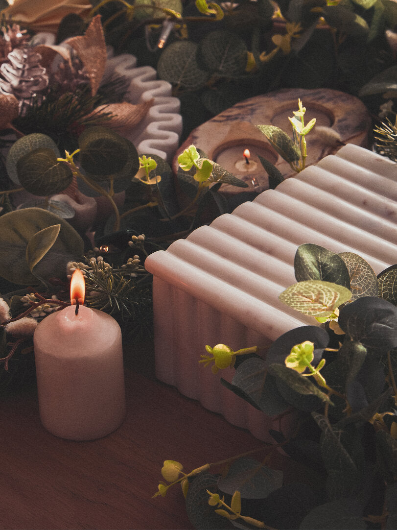 Athena Rectangular White Fluted Marble Box