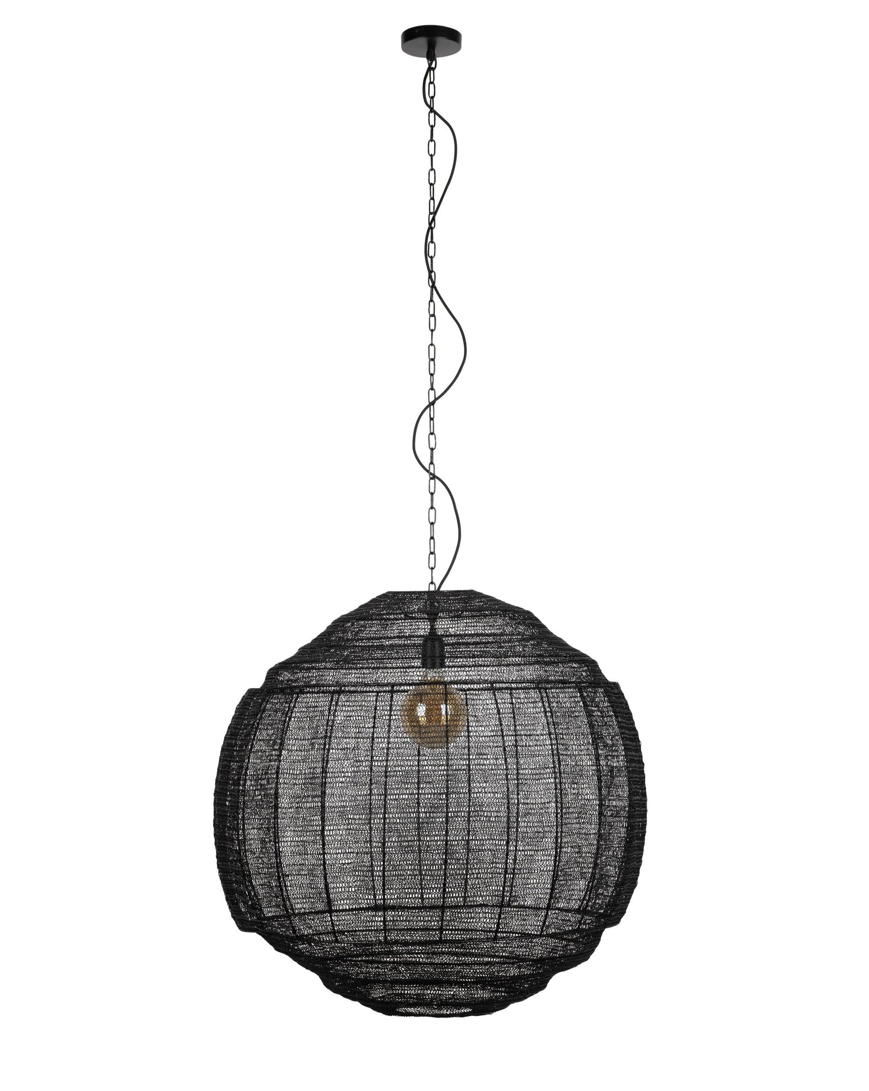 Dutchbone Meezan Black Metal Weave Pendant Light XL