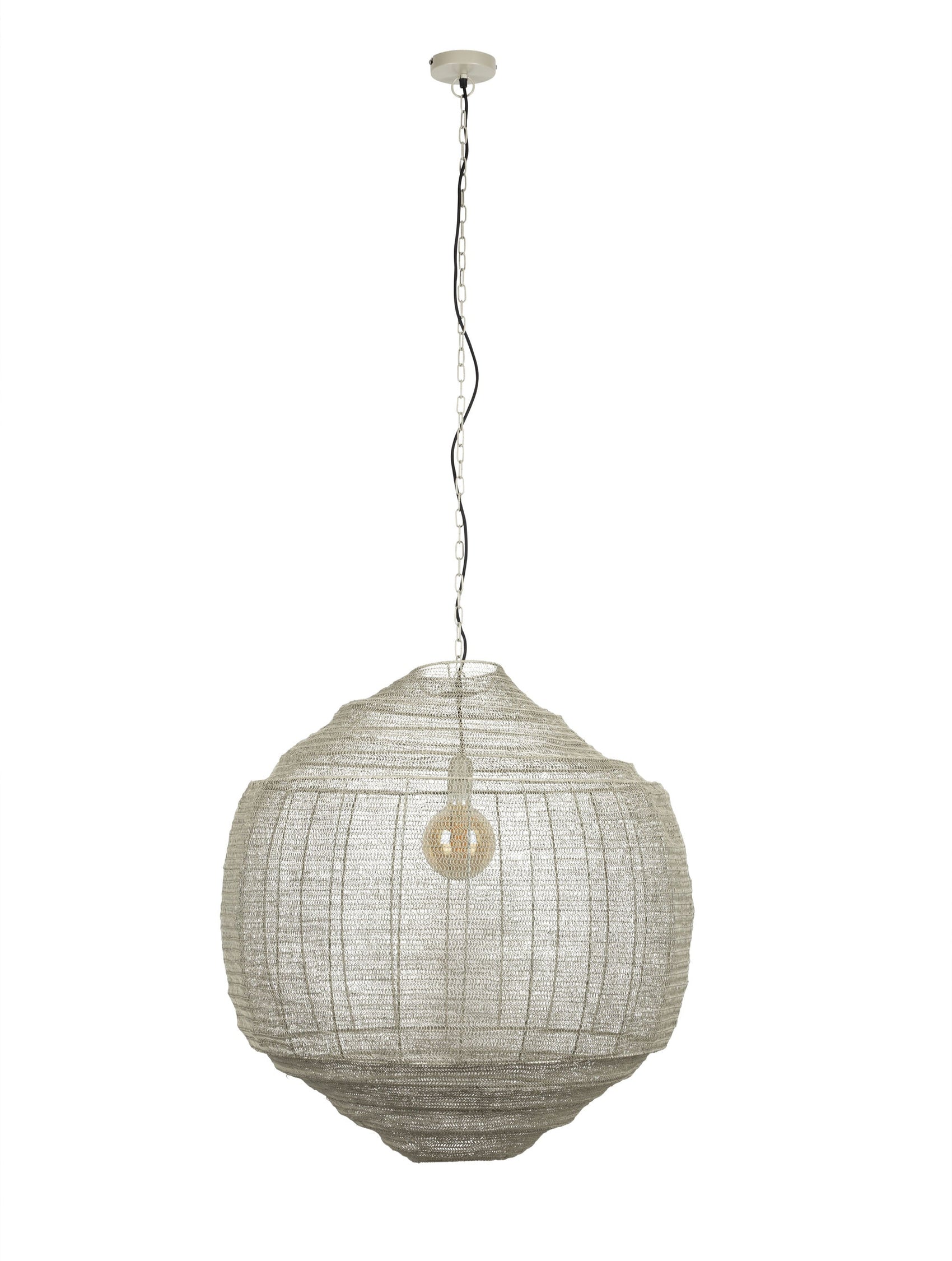 Dutchbone Meezan Sand Grey Metal Weave Pendant Light XL