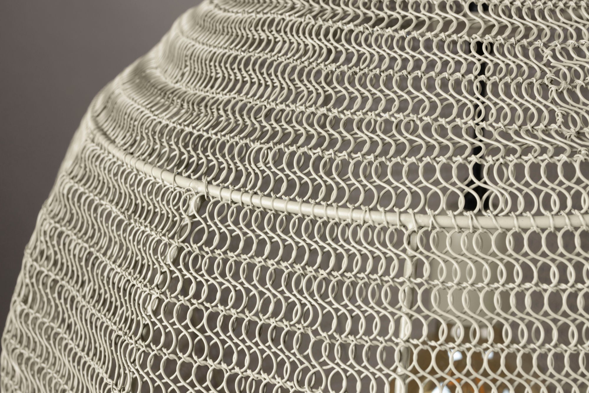 Dutchbone Meezan Sand Grey Metal Weave Pendant Lamp Medium