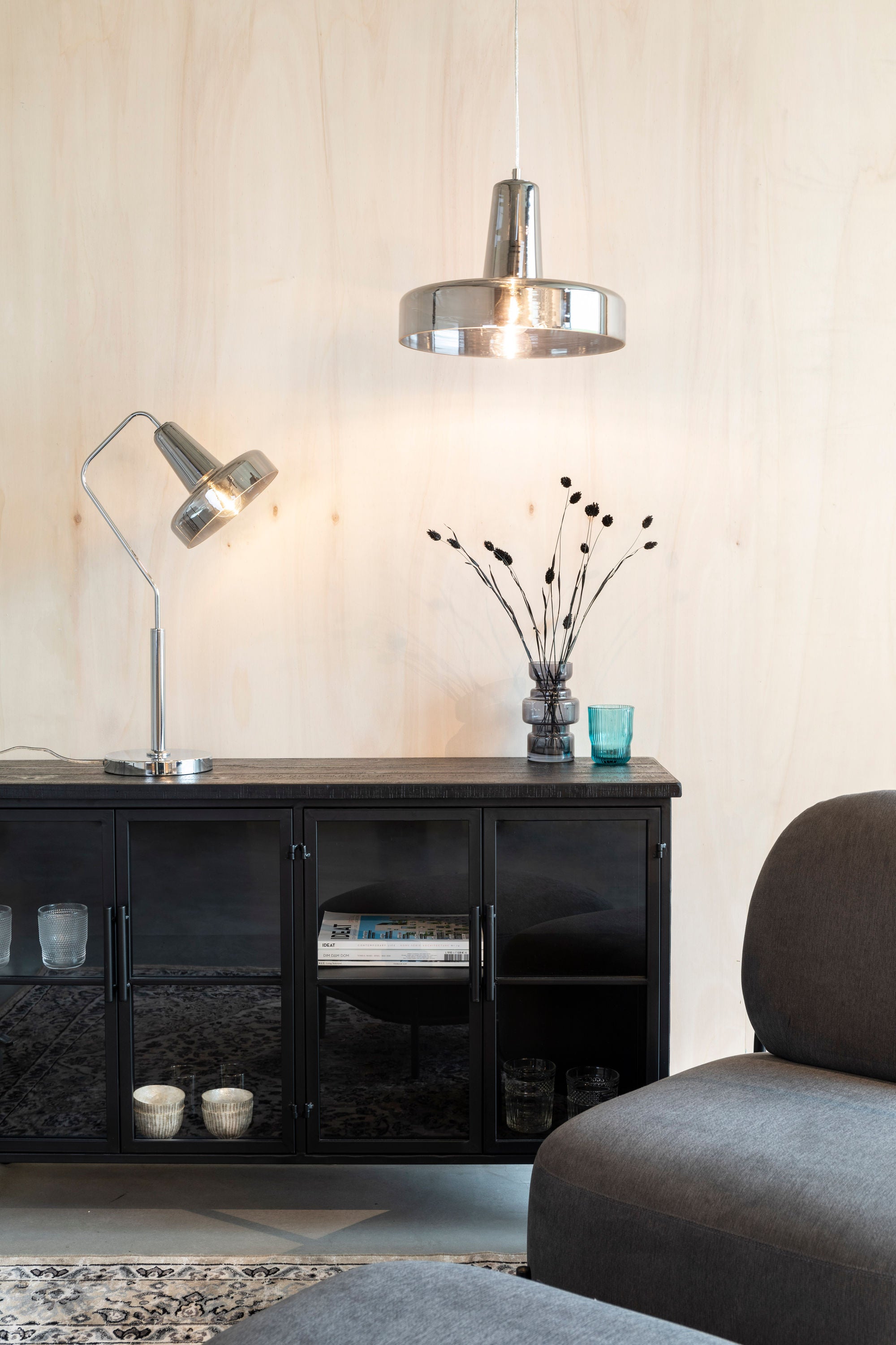 Anshin Smoke Glass Pendant Lamp Medium