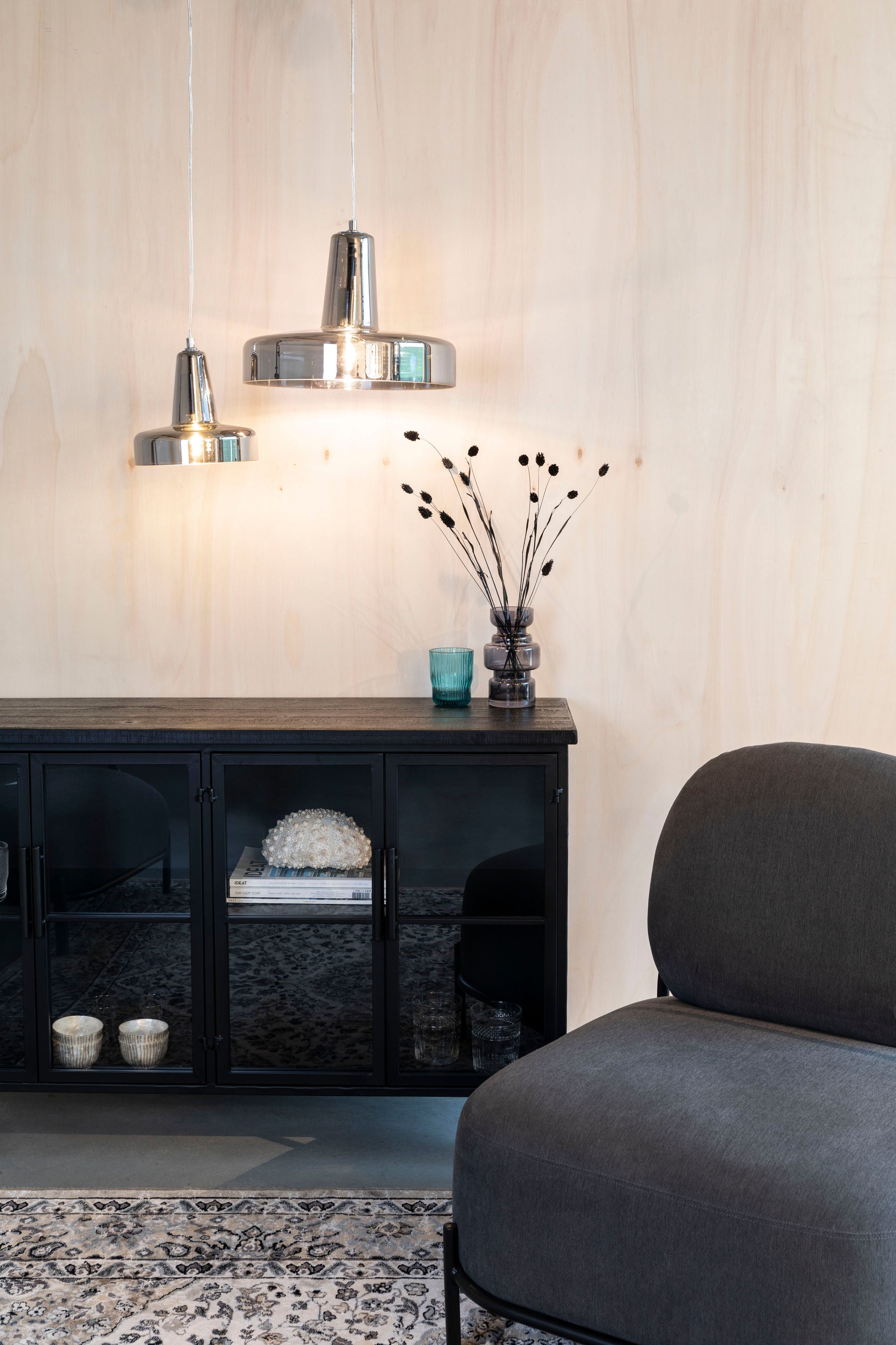 Anshin Smoke Glass Pendant Lamp Small