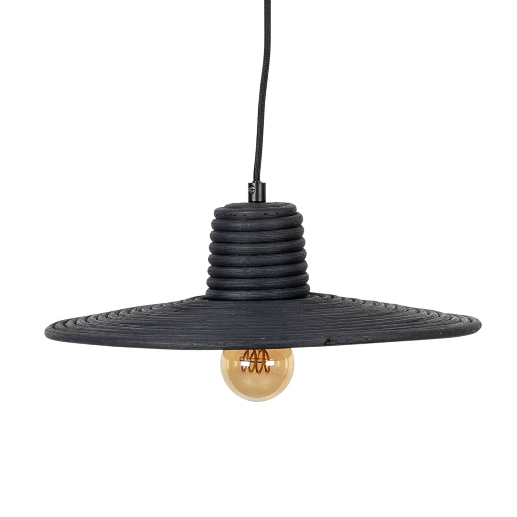 Zuiver Balance Black Rattan Pendant Lamp Small