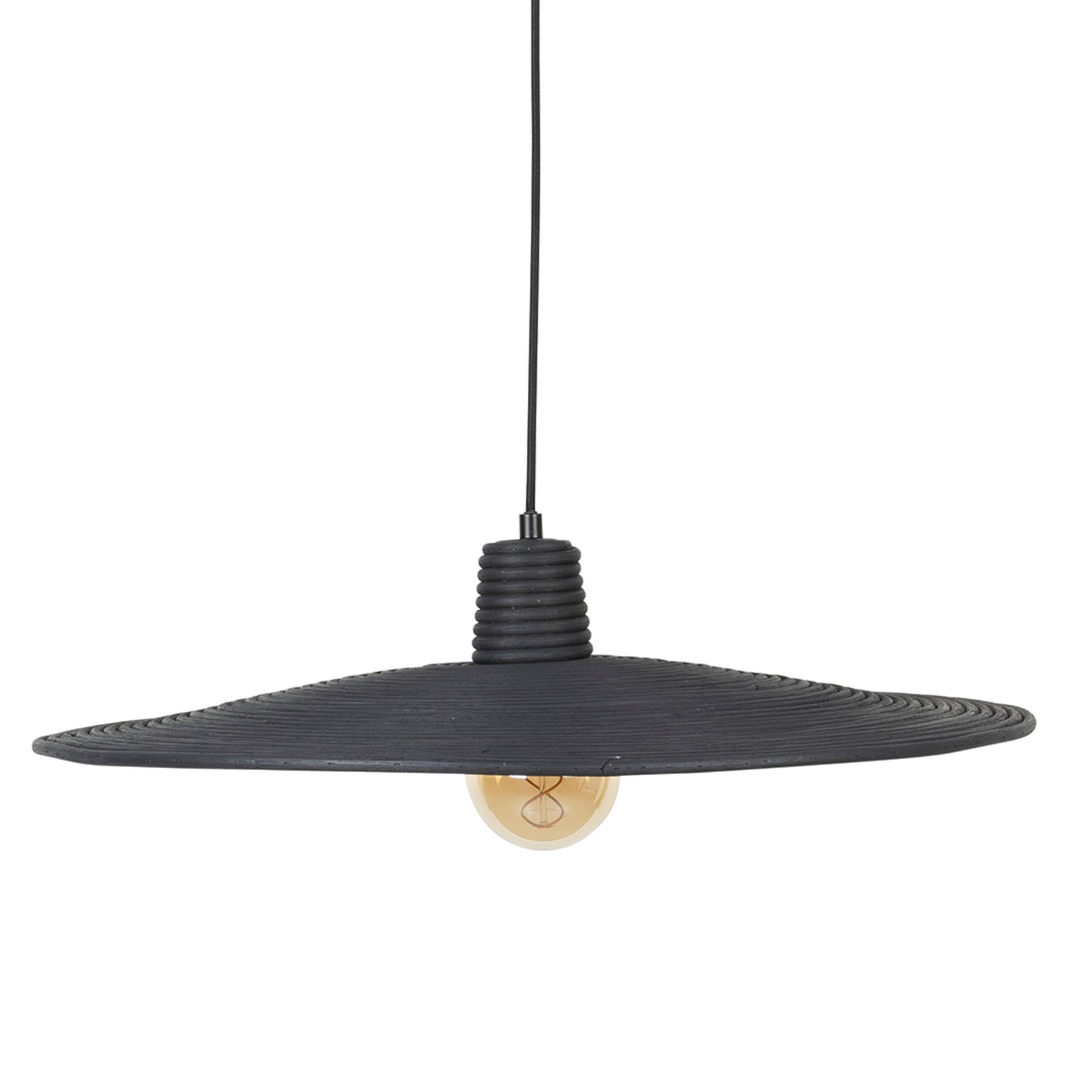 Zuiver Balance Black Rattan Pendant Lamp Large