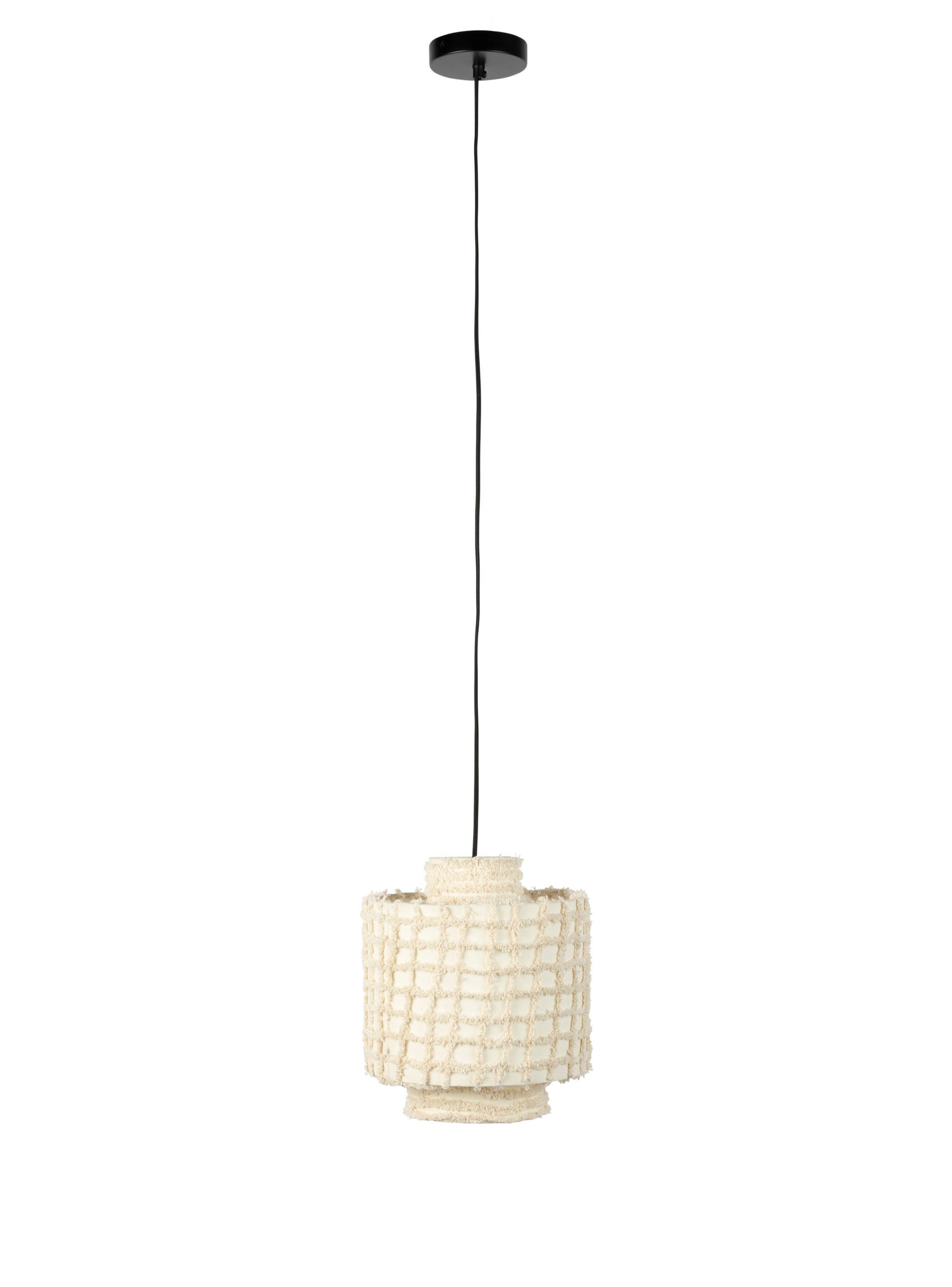 Arjun Beige Cotton Wide Pendant Lamp