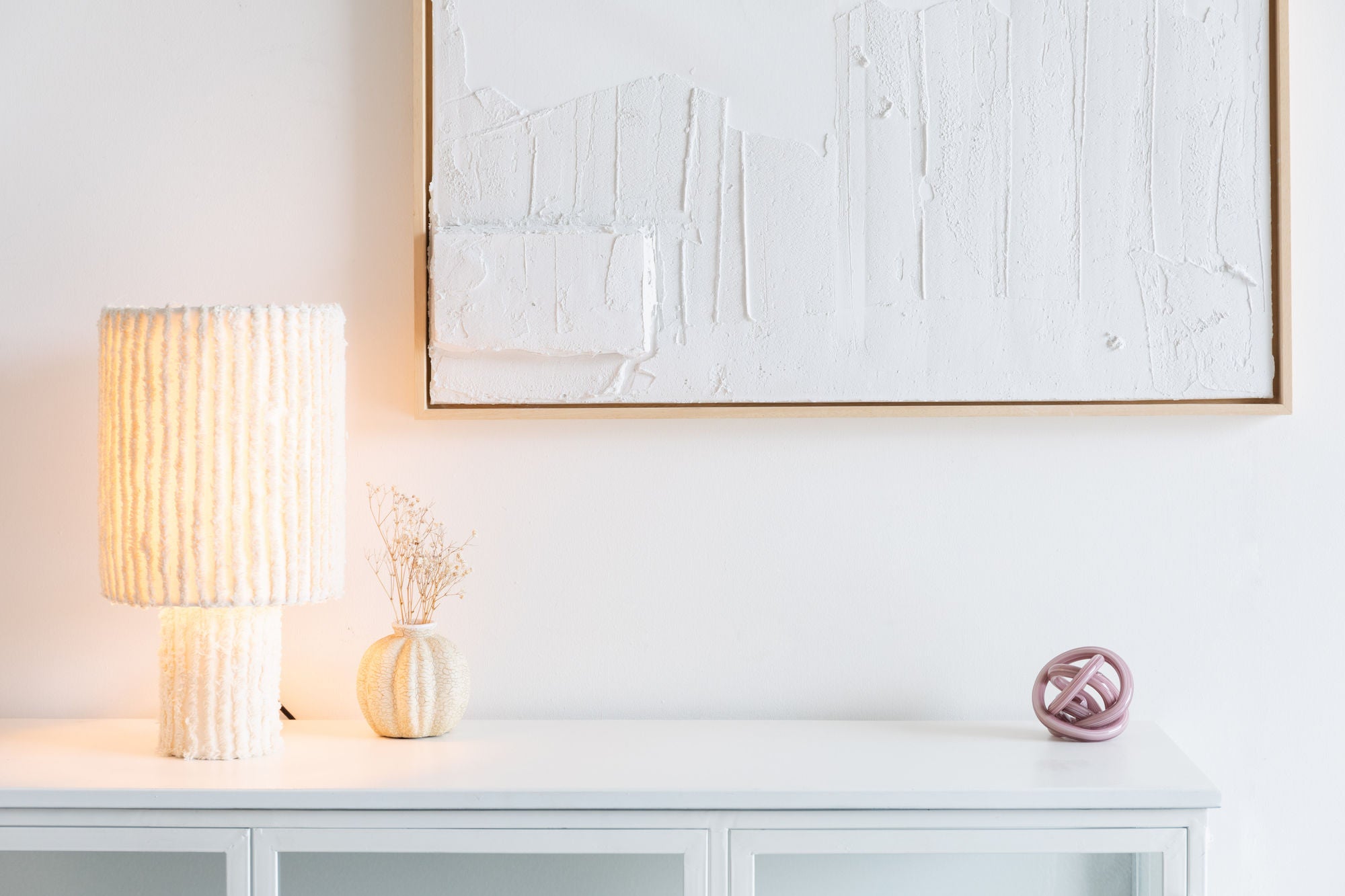 Arjun Beige Cotton Wide Pendant Lamp