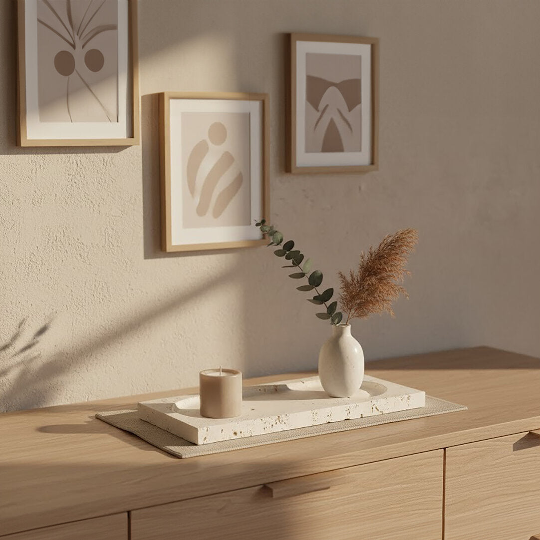 Amo Travertine Rectangular Decorative Tray