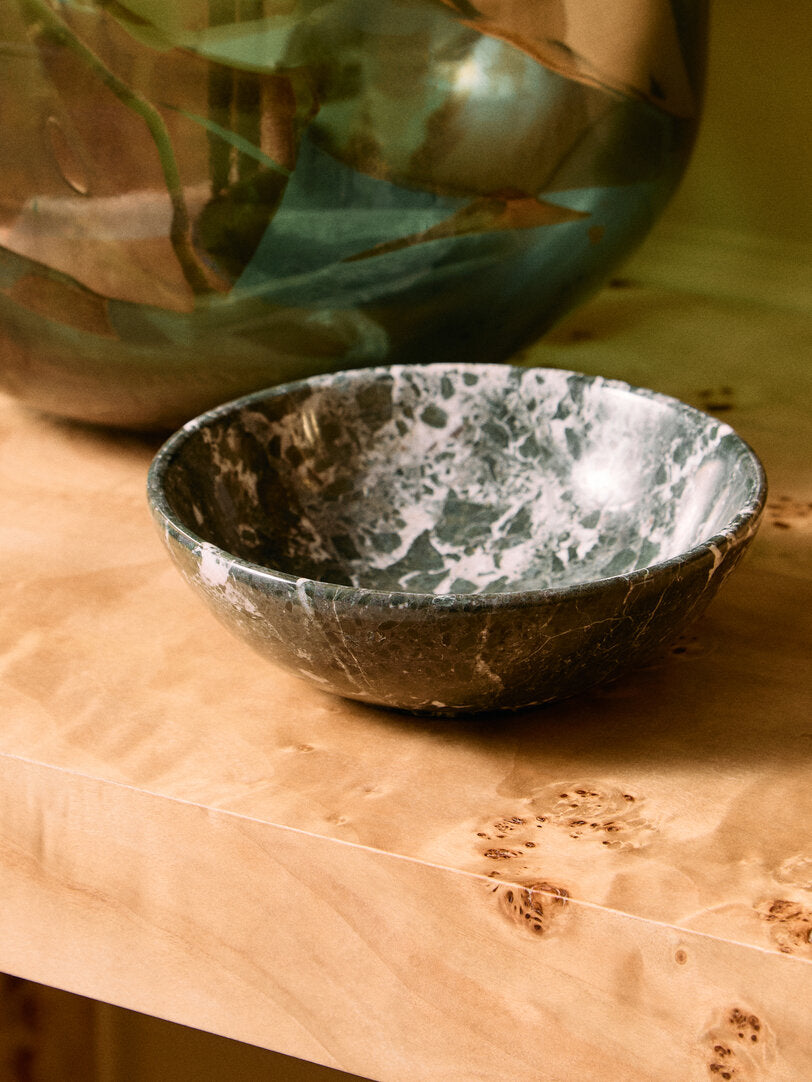 Karter Black & White Marble Bowl