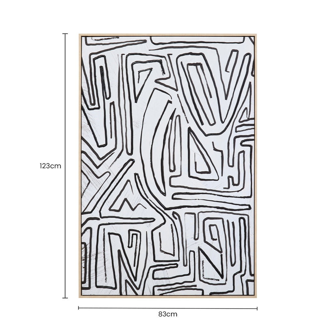 Noah Abstract Black & Cream Textured Wall Art