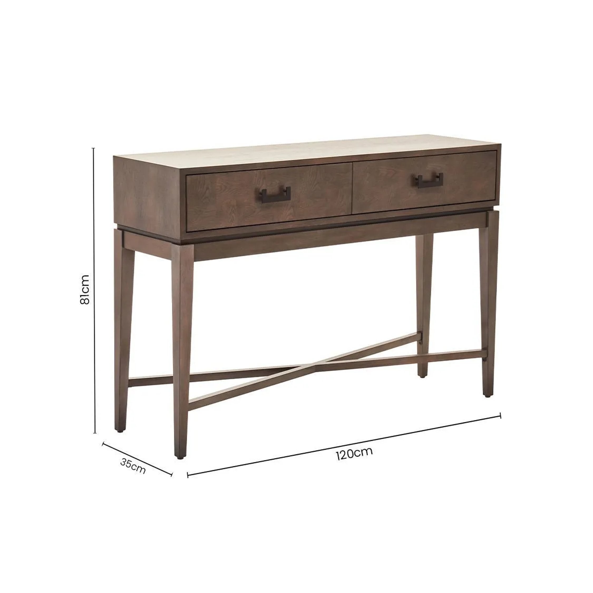 Burford Antique Grey 2 Drawer Console Table