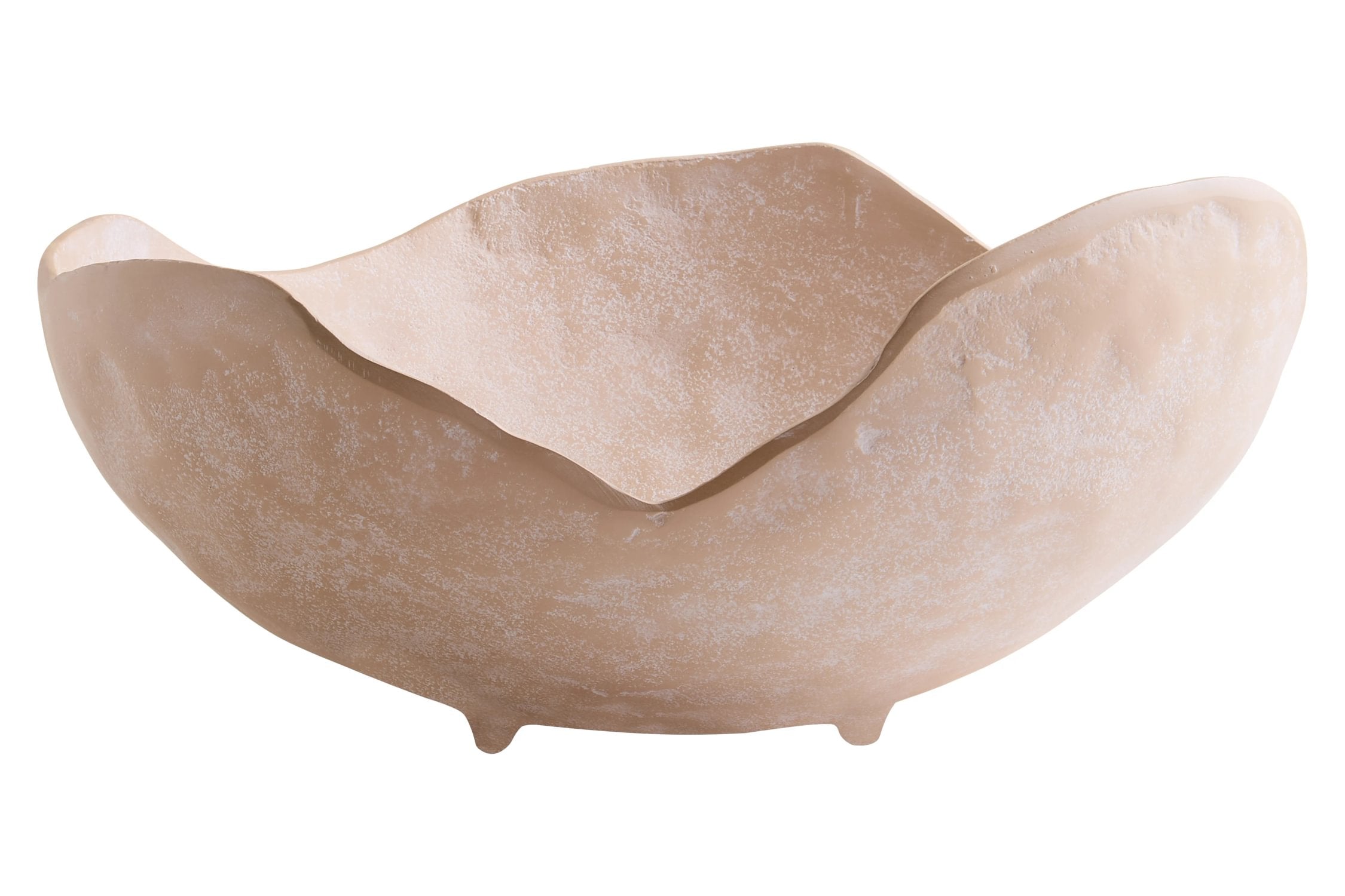 Chalk Large Beige Whitewash Textured Aluminium Bowl