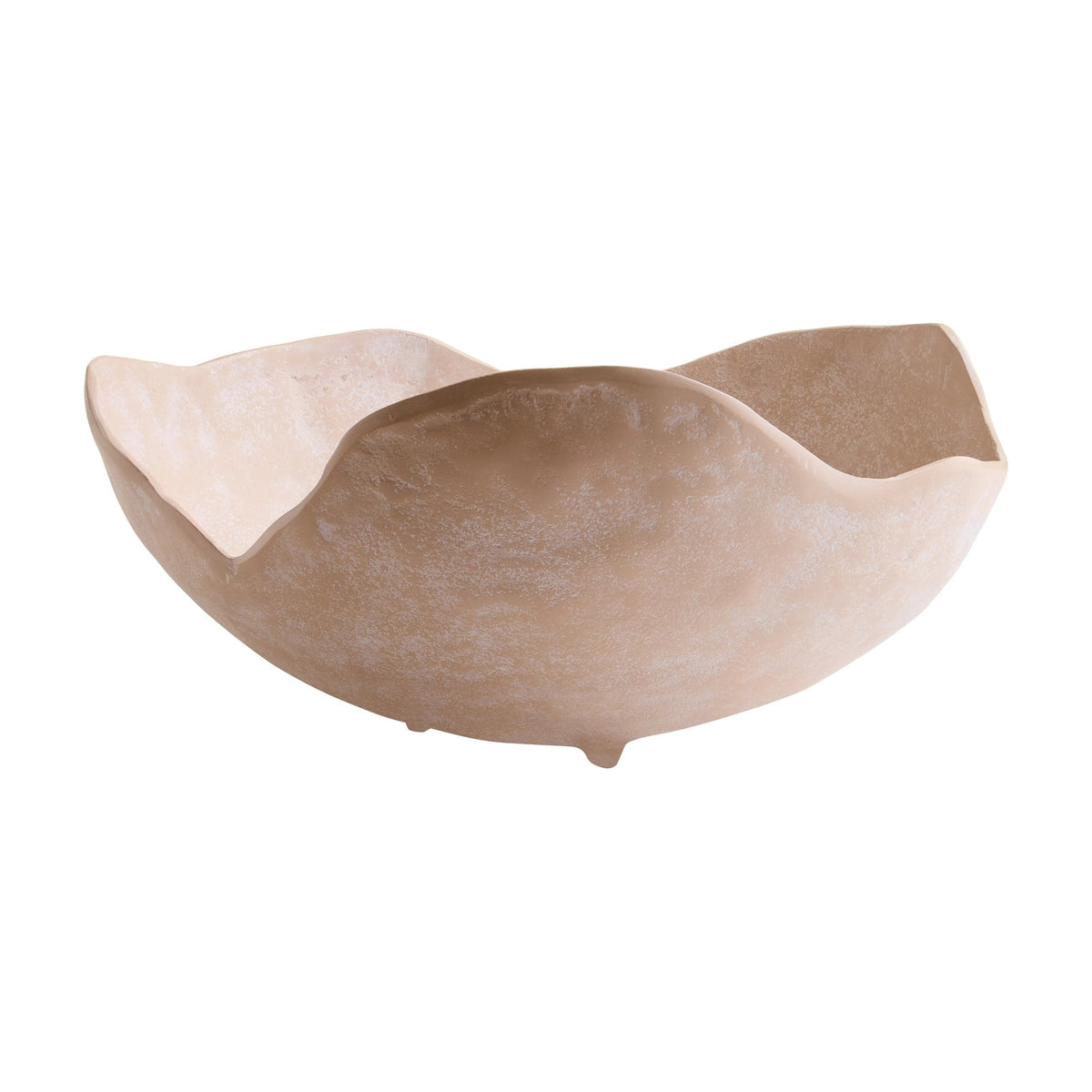 Chalk Large Beige Whitewash Textured Aluminium Bowl