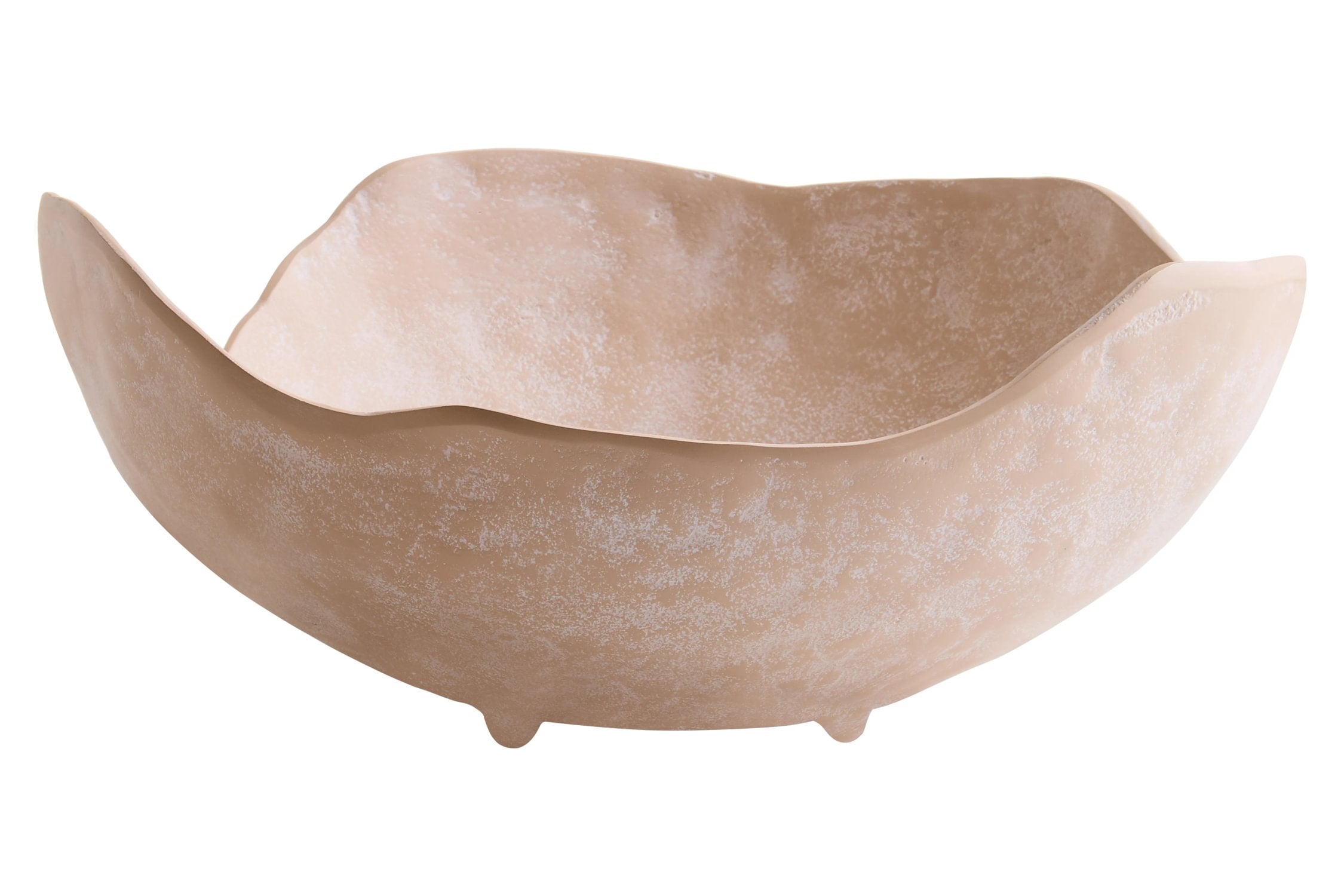 Chalk Large Beige Whitewash Textured Aluminium Bowl