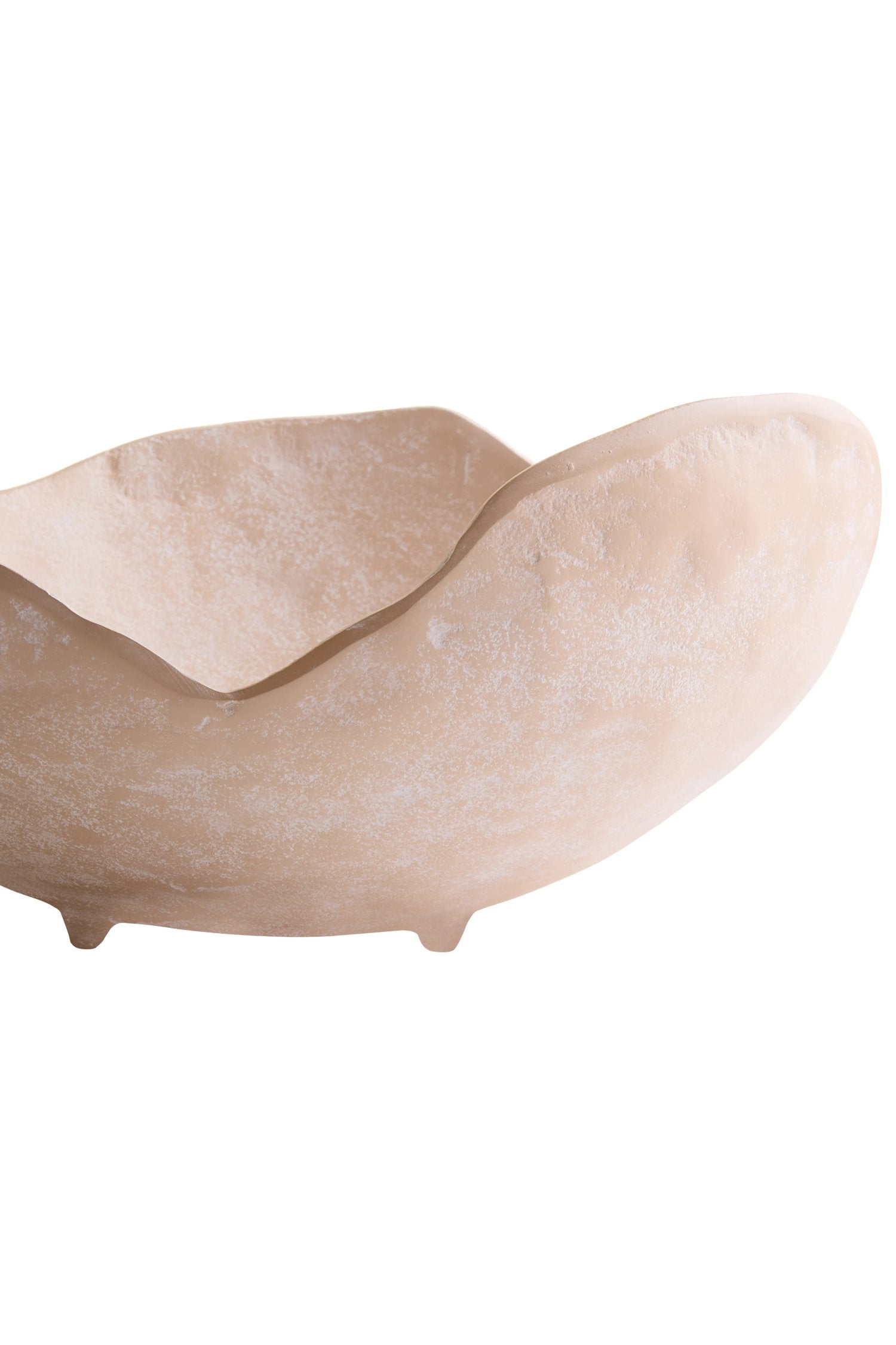Chalk Large Beige Whitewash Textured Aluminium Bowl