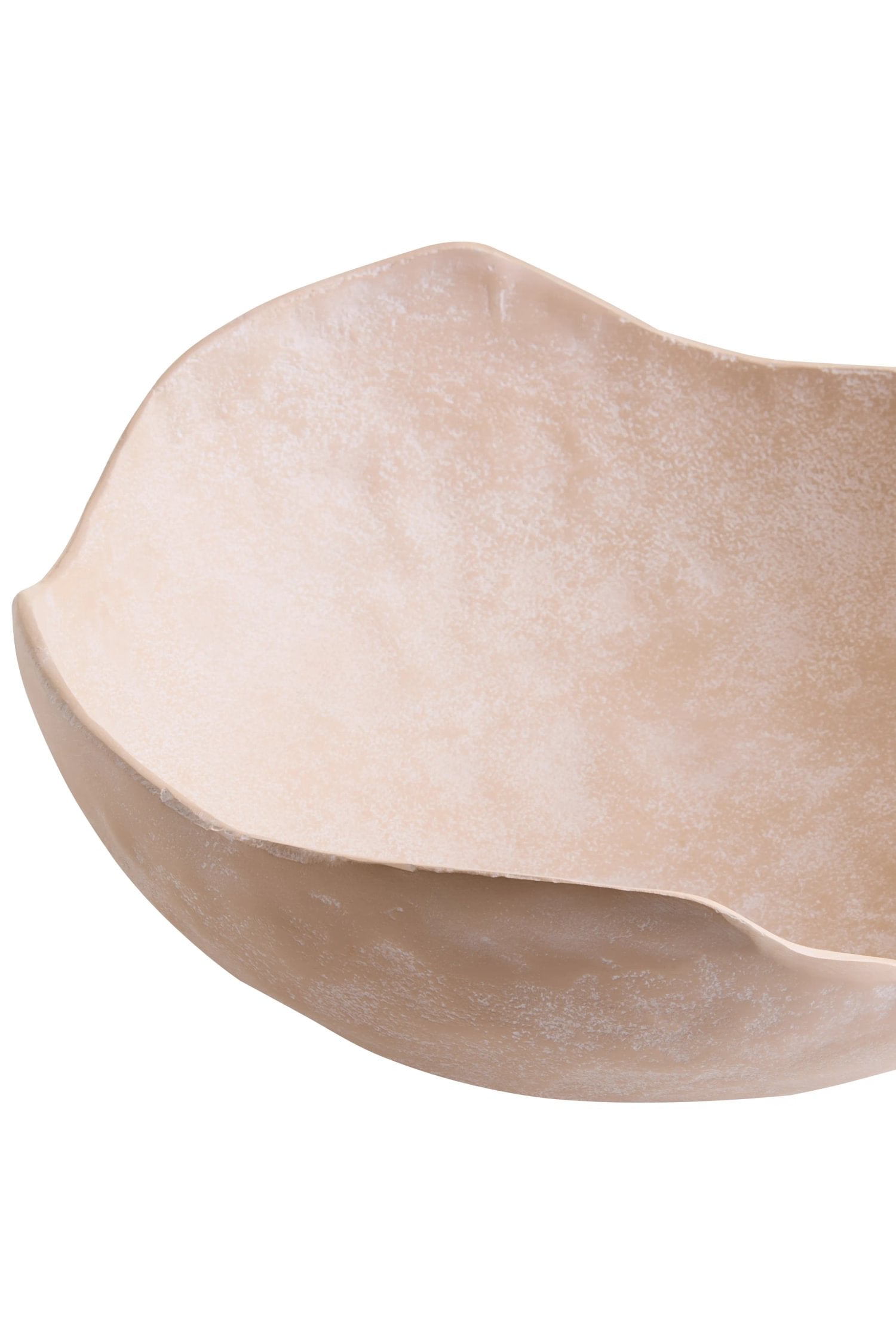 Chalk Large Beige Whitewash Textured Aluminium Bowl