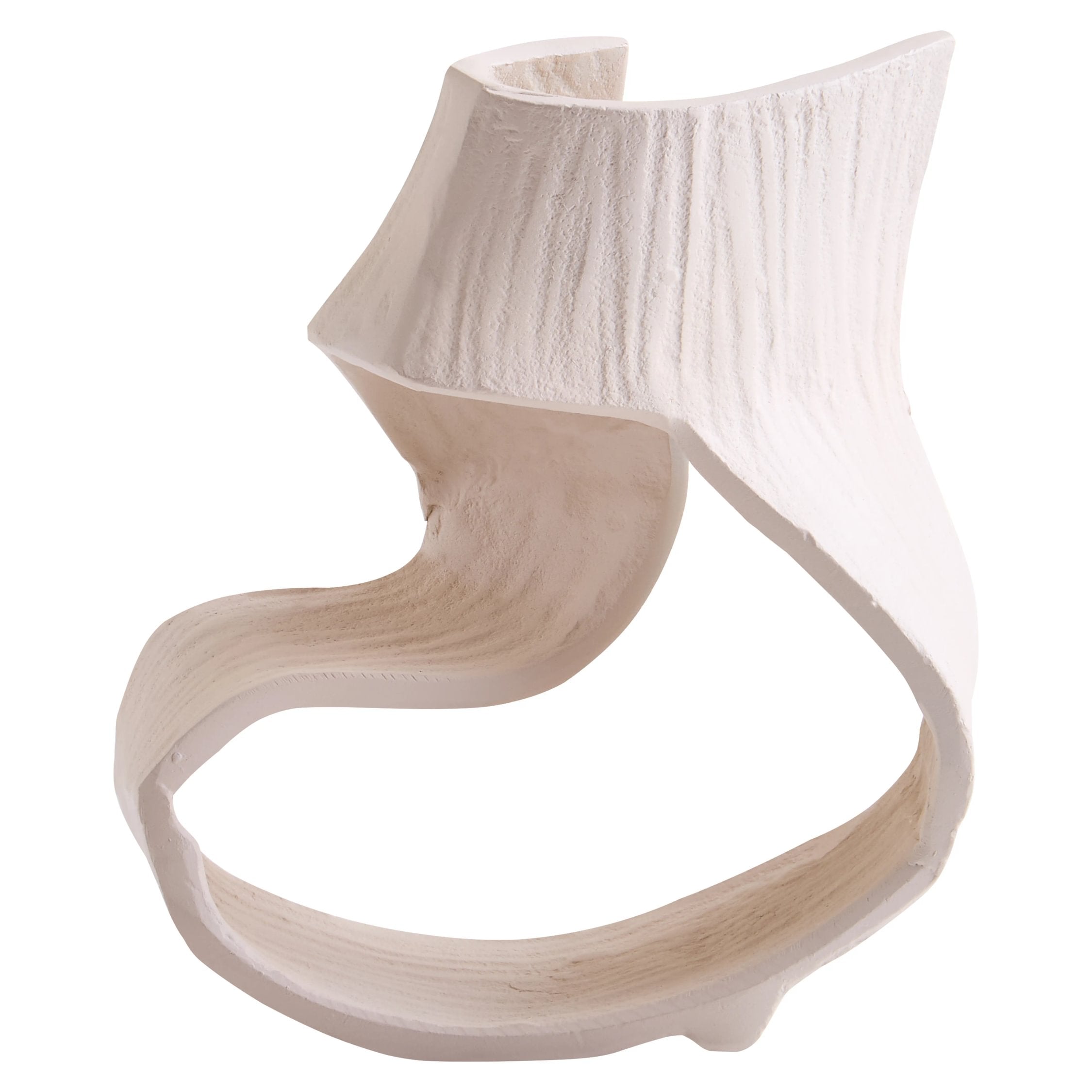 Atelier Small Cream Aluminium Abstract Swirl Sculpture