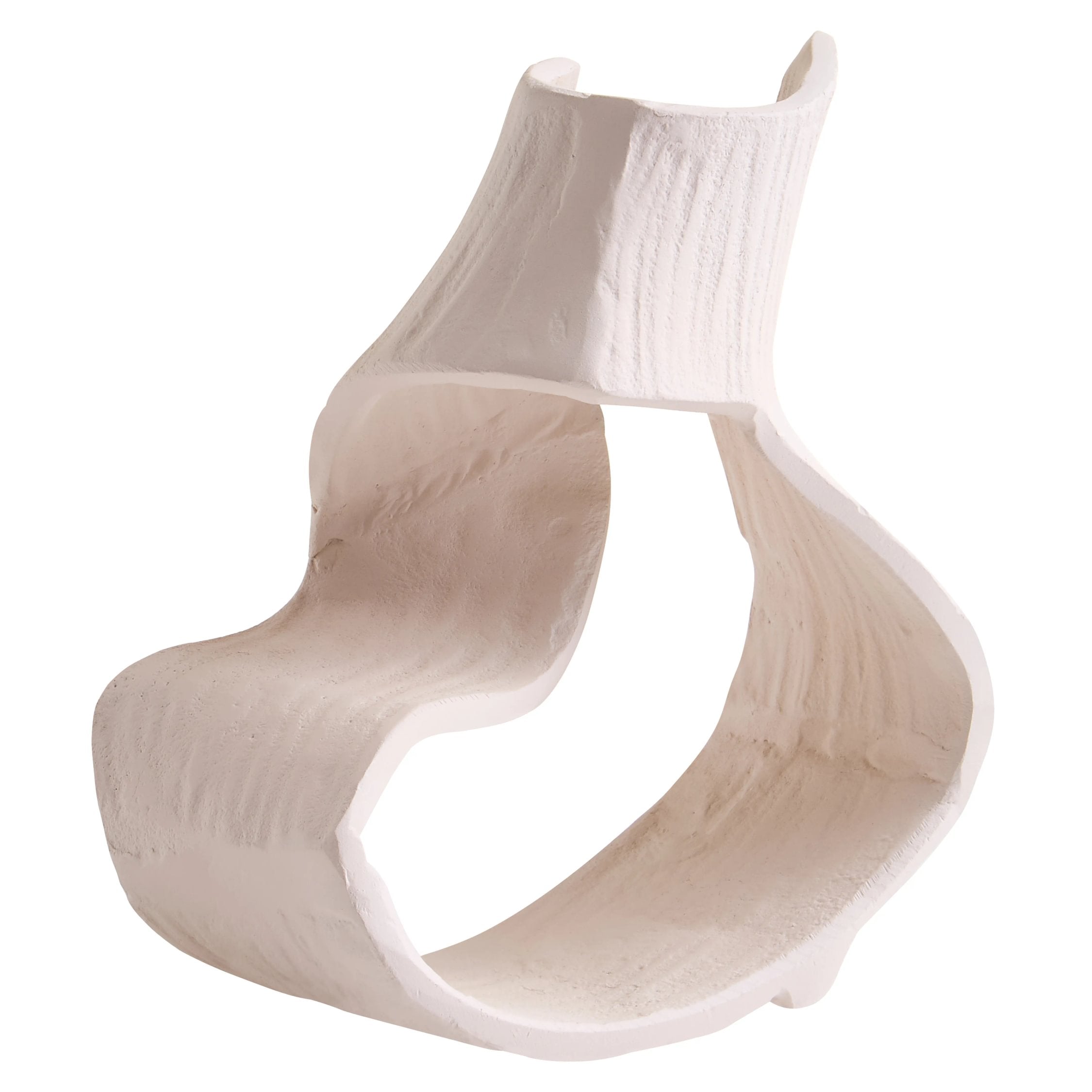 Atelier Small Cream Aluminium Abstract Swirl Sculpture